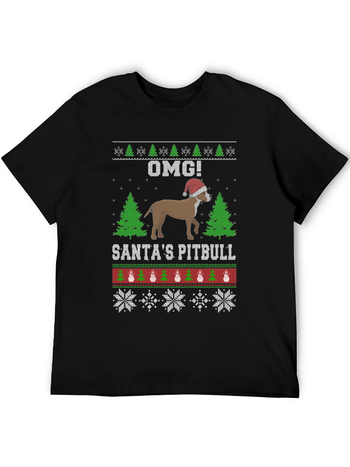 Santas Pitbull Ugly Christmas Sweater T-Shirt
