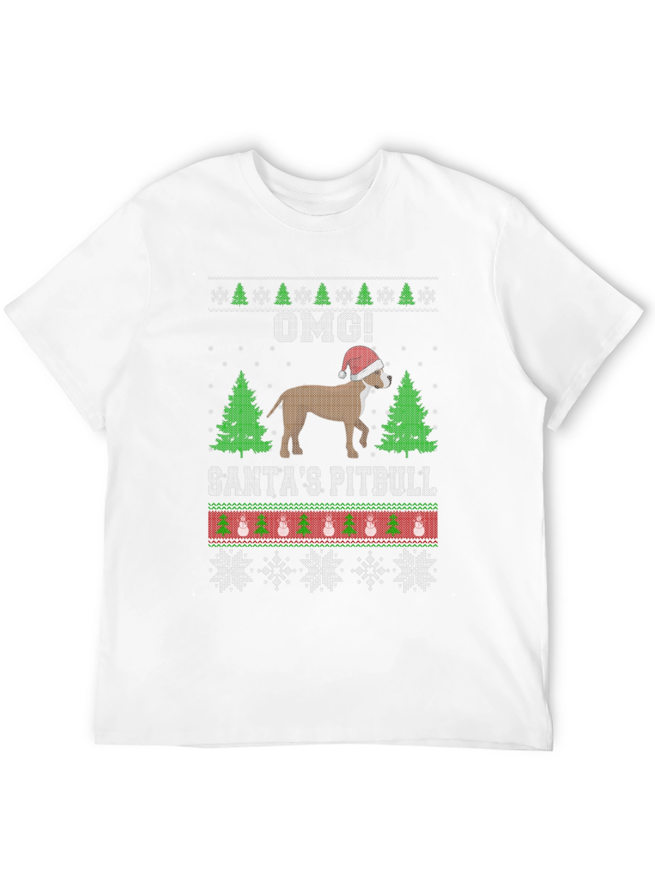 Santas Pitbull Ugly Christmas Sweater T-Shirt