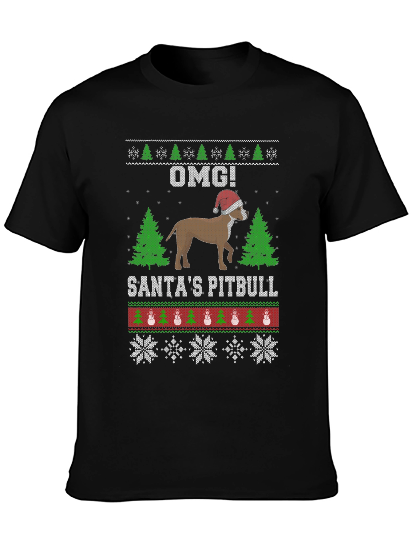 Santas Pitbull Ugly Christmas Sweater T-Shirt