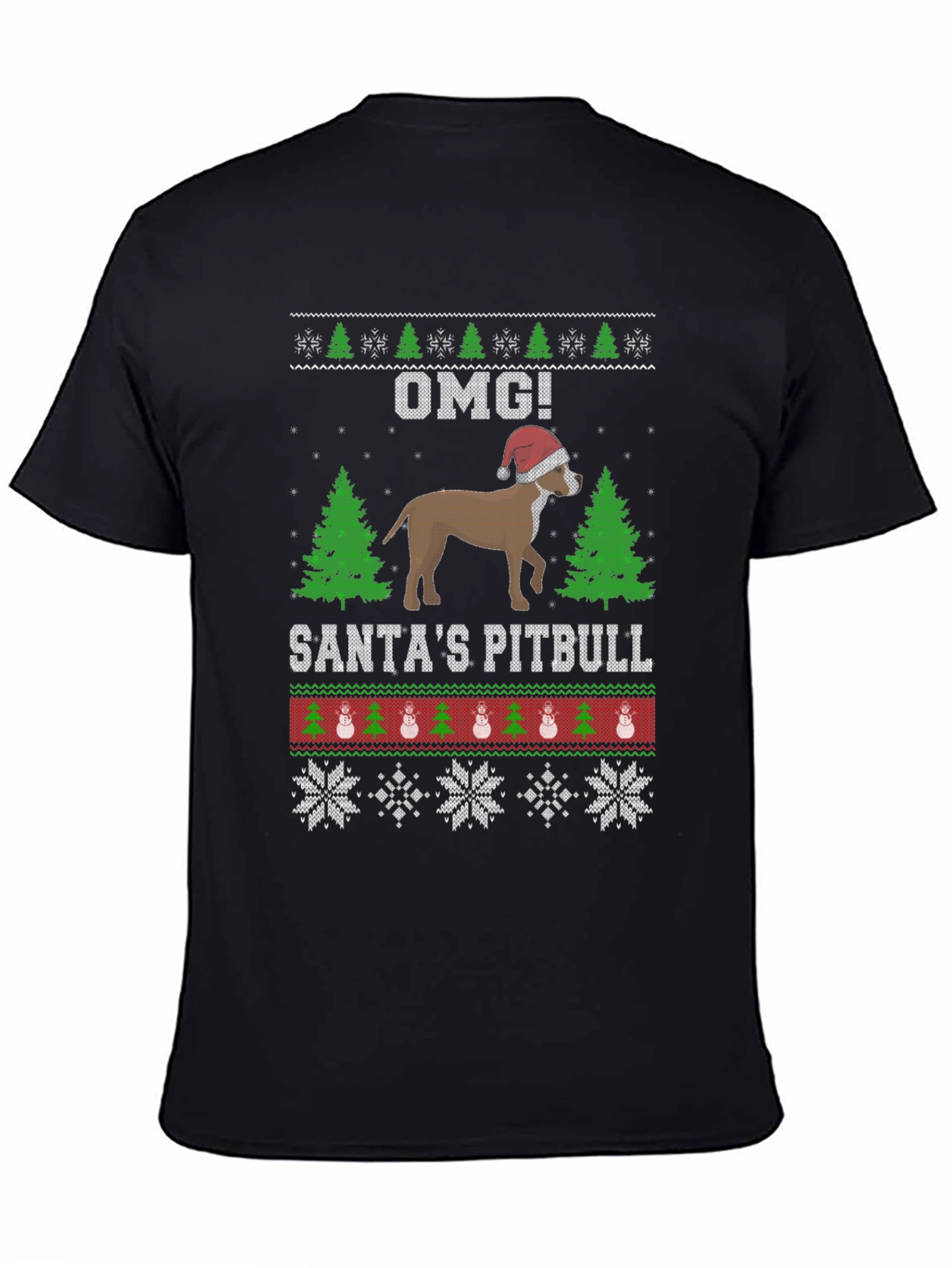 Santas Pitbull Ugly Christmas Sweater T-Shirt