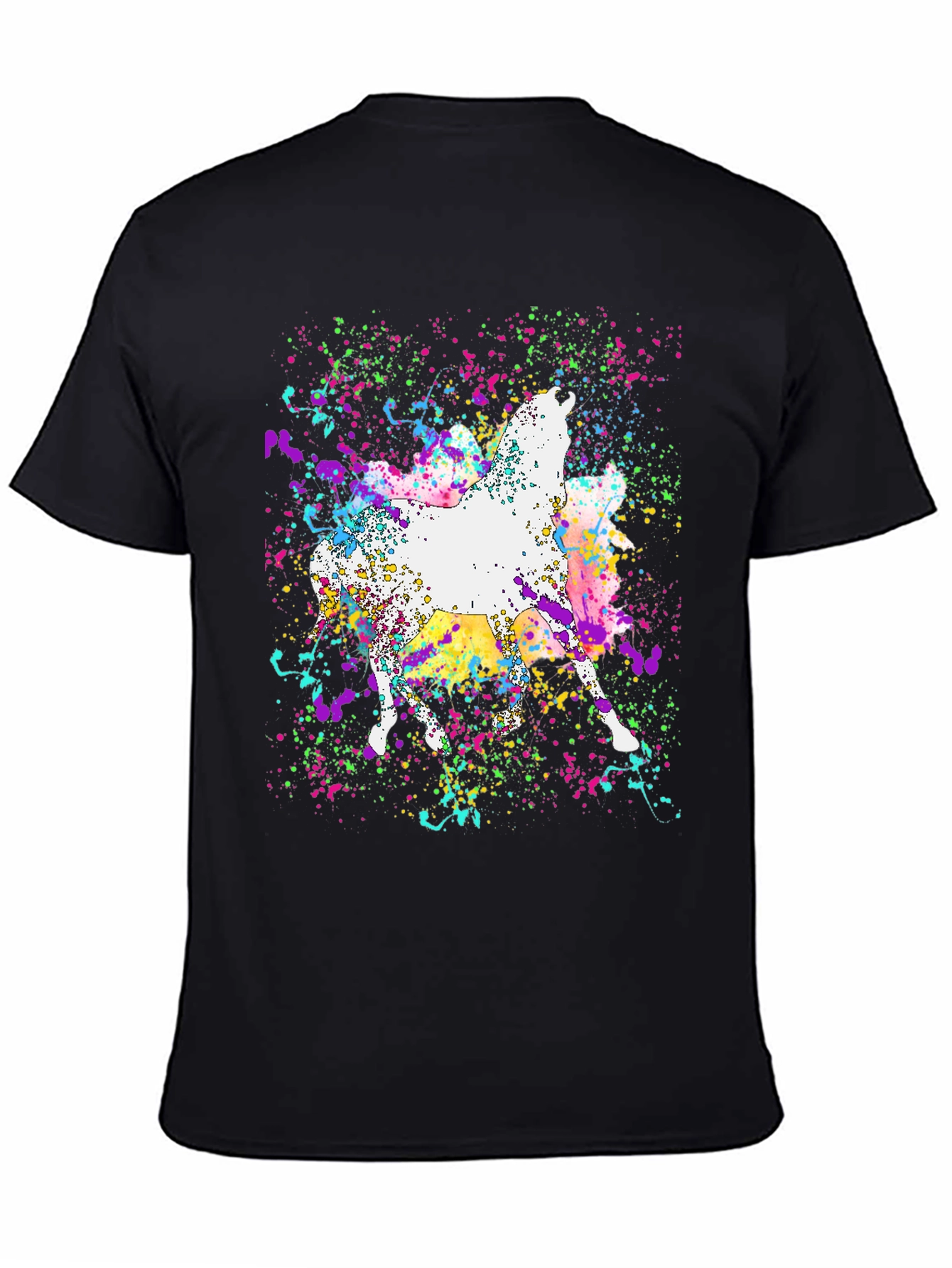 Abstract Horse Paint Splatter Graphic Tee