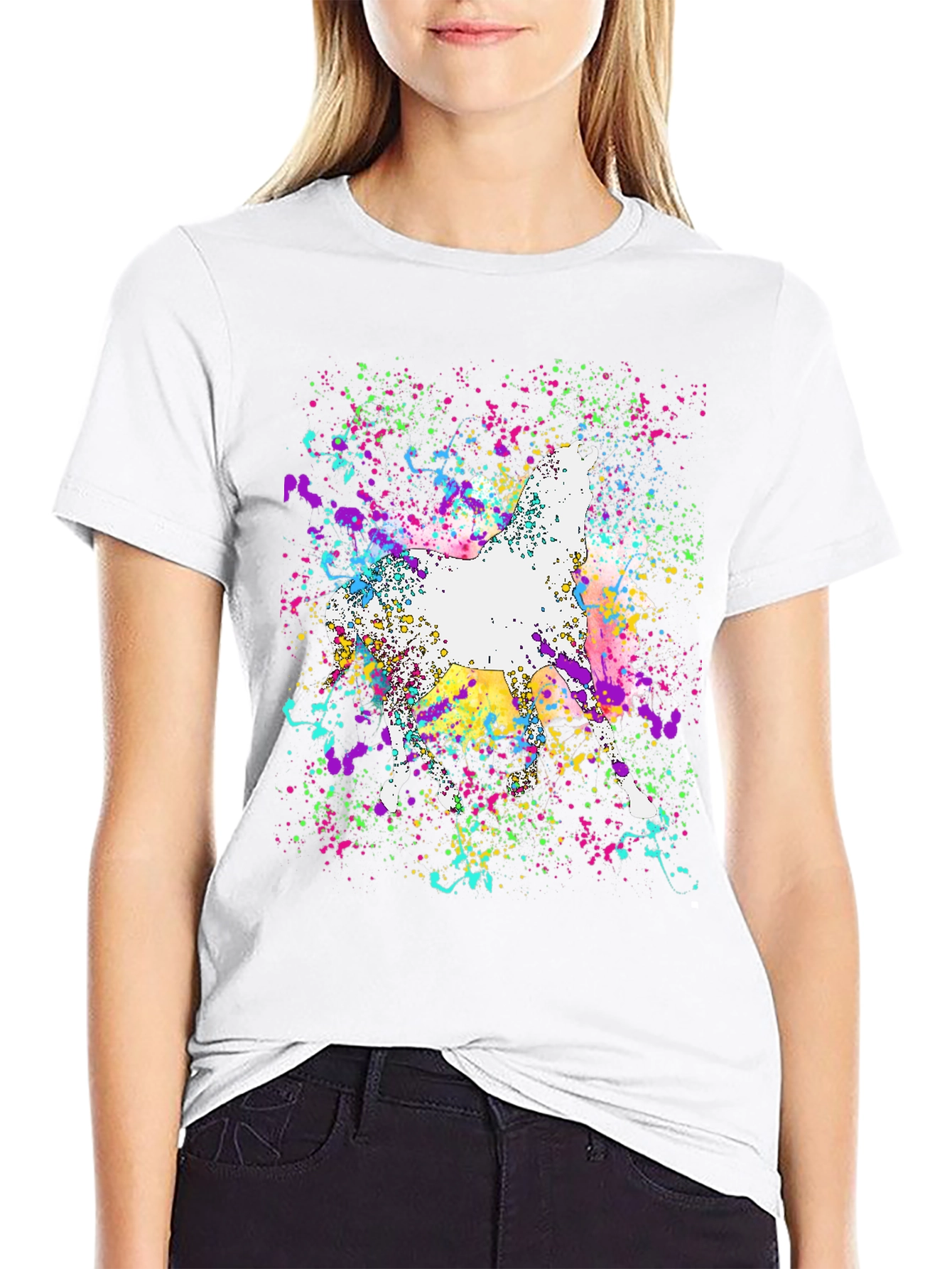 Abstract Horse Paint Splatter Graphic Tee
