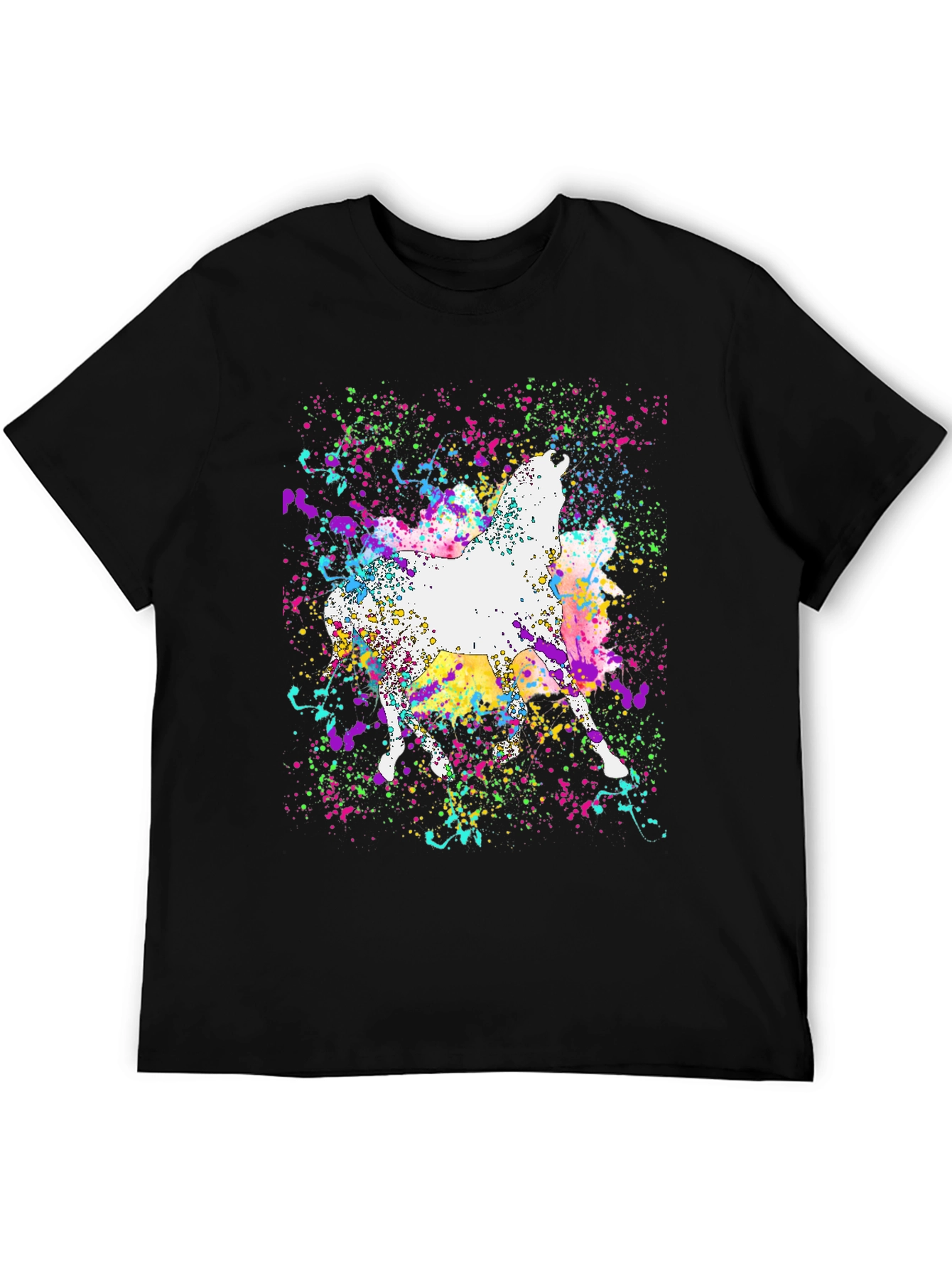 Abstract Horse Paint Splatter Graphic Tee