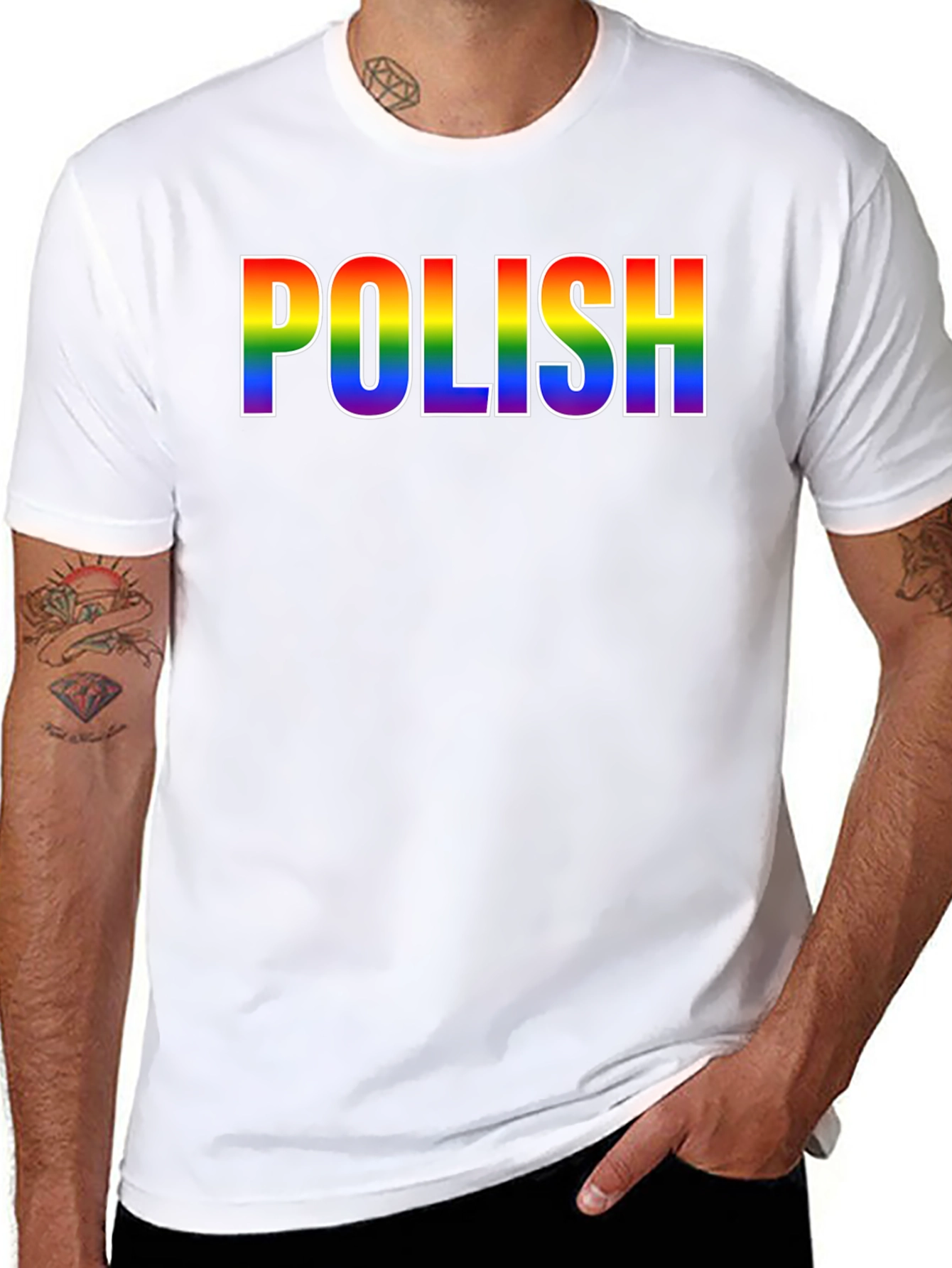 Rainbow Polish Pride Black T-Shirt
