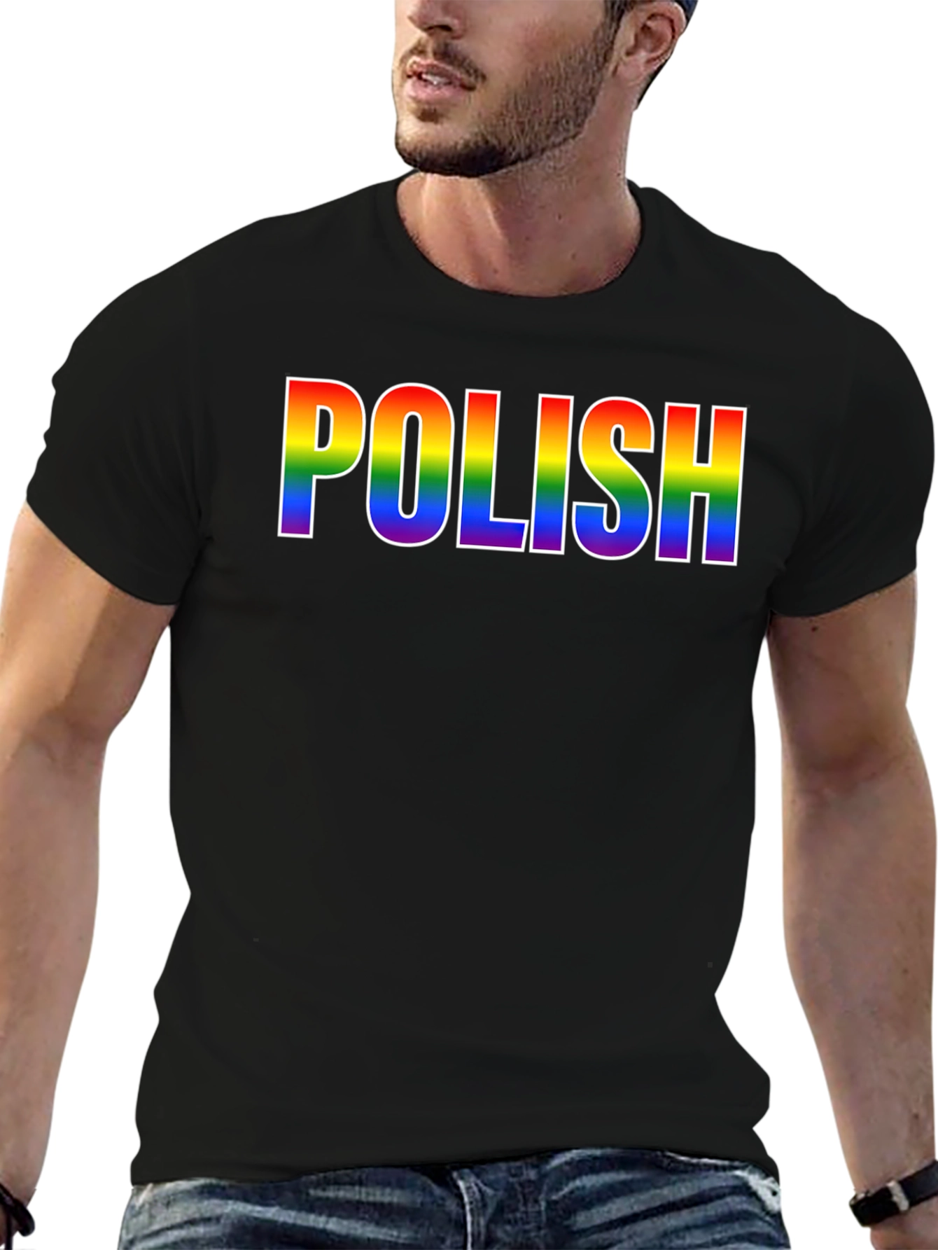 Rainbow Polish Pride Black T-Shirt