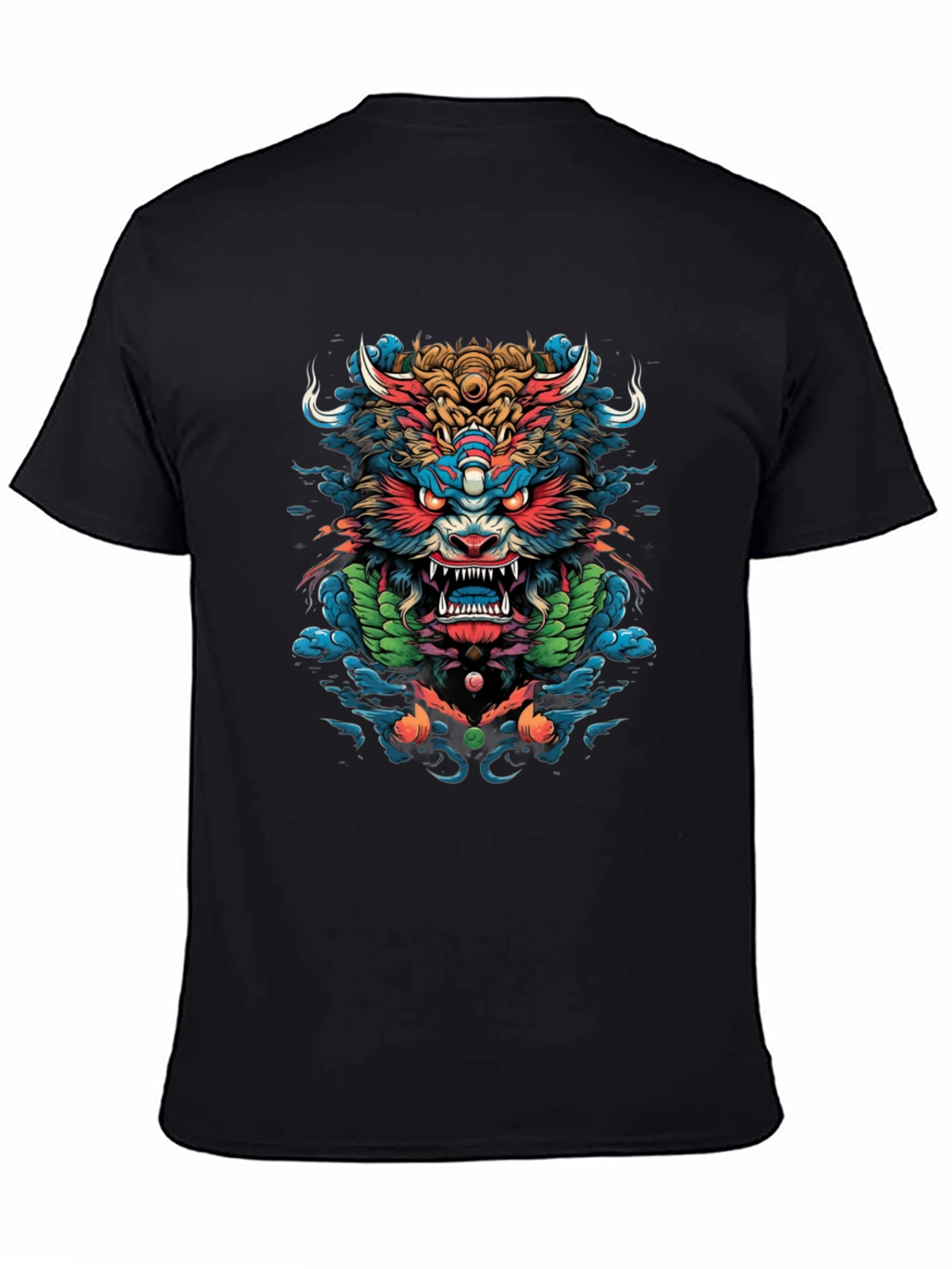 Japanese Oni Demon Graphic Black T-Shirt