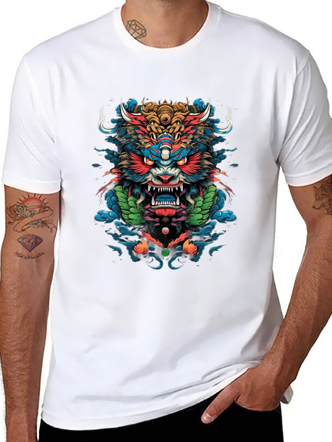 Japanese Oni Demon Graphic Black T-Shirt