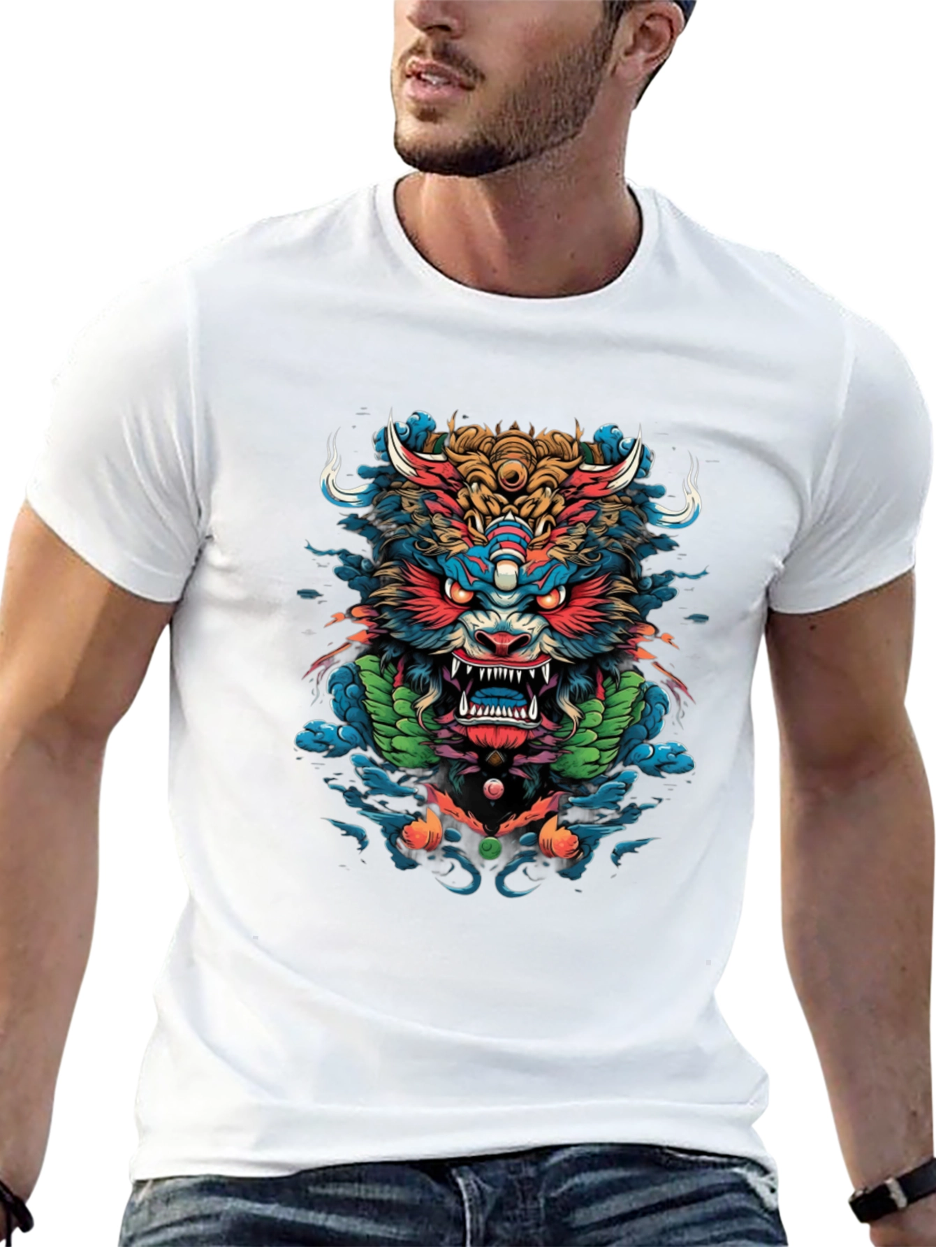 Japanese Oni Demon Graphic Black T-Shirt