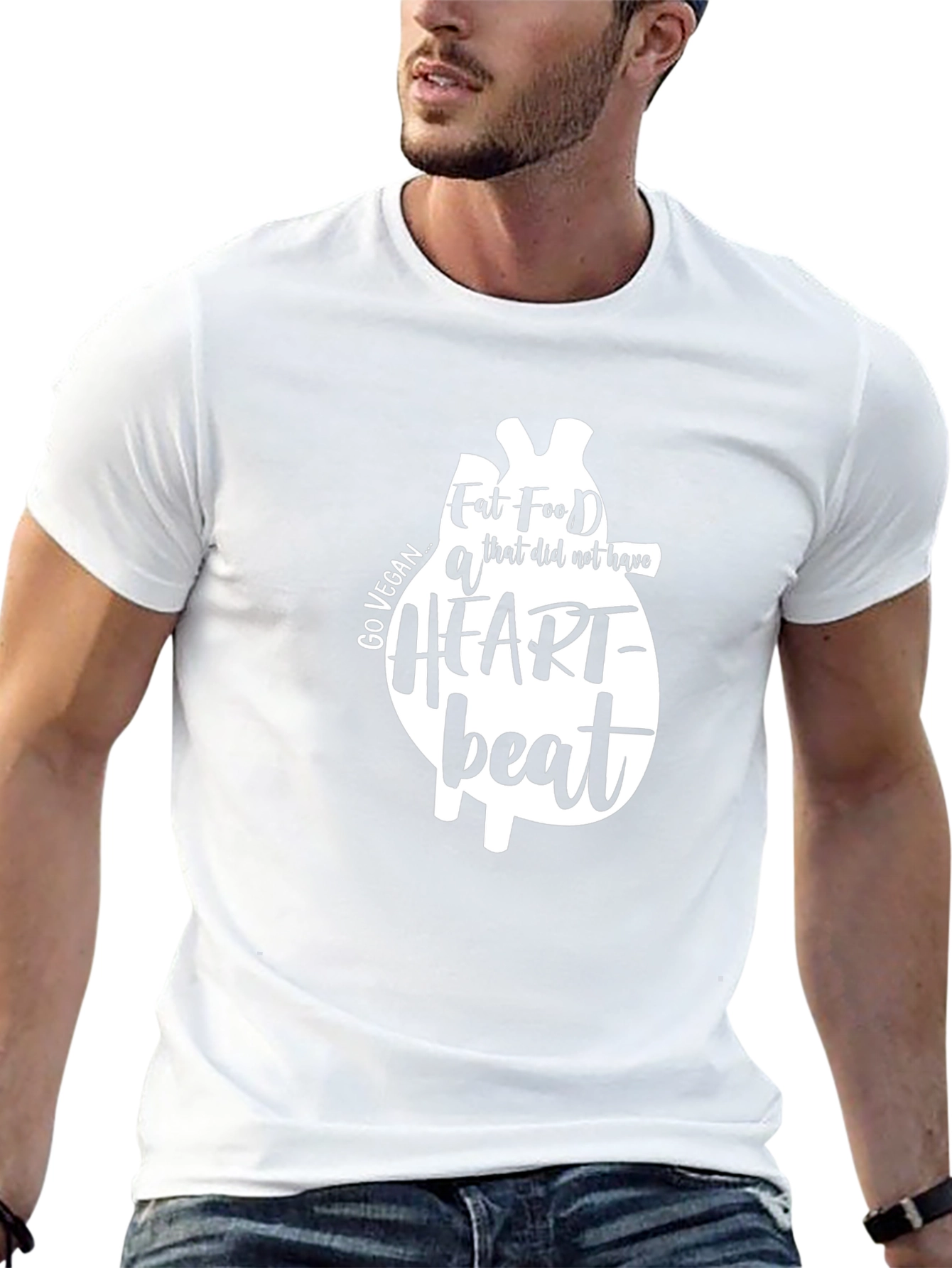 Vegan Heartbeat T-Shirt - Black Cotton Tee