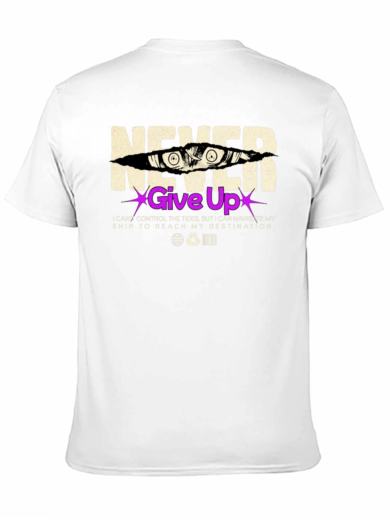 Never Give Up Graphic Print T-Shirt