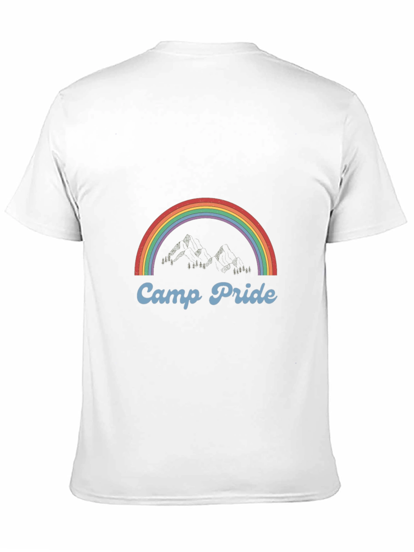 Camp Pride Rainbow Graphic Tee - Black Cotton T-Shirt