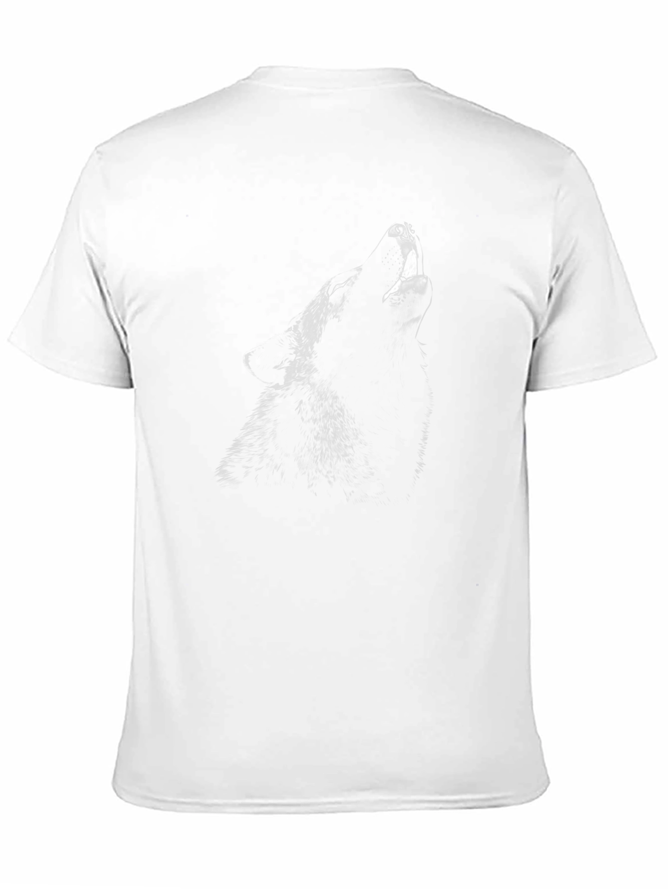 Mens Black Wolf Graphic Print T-Shirt