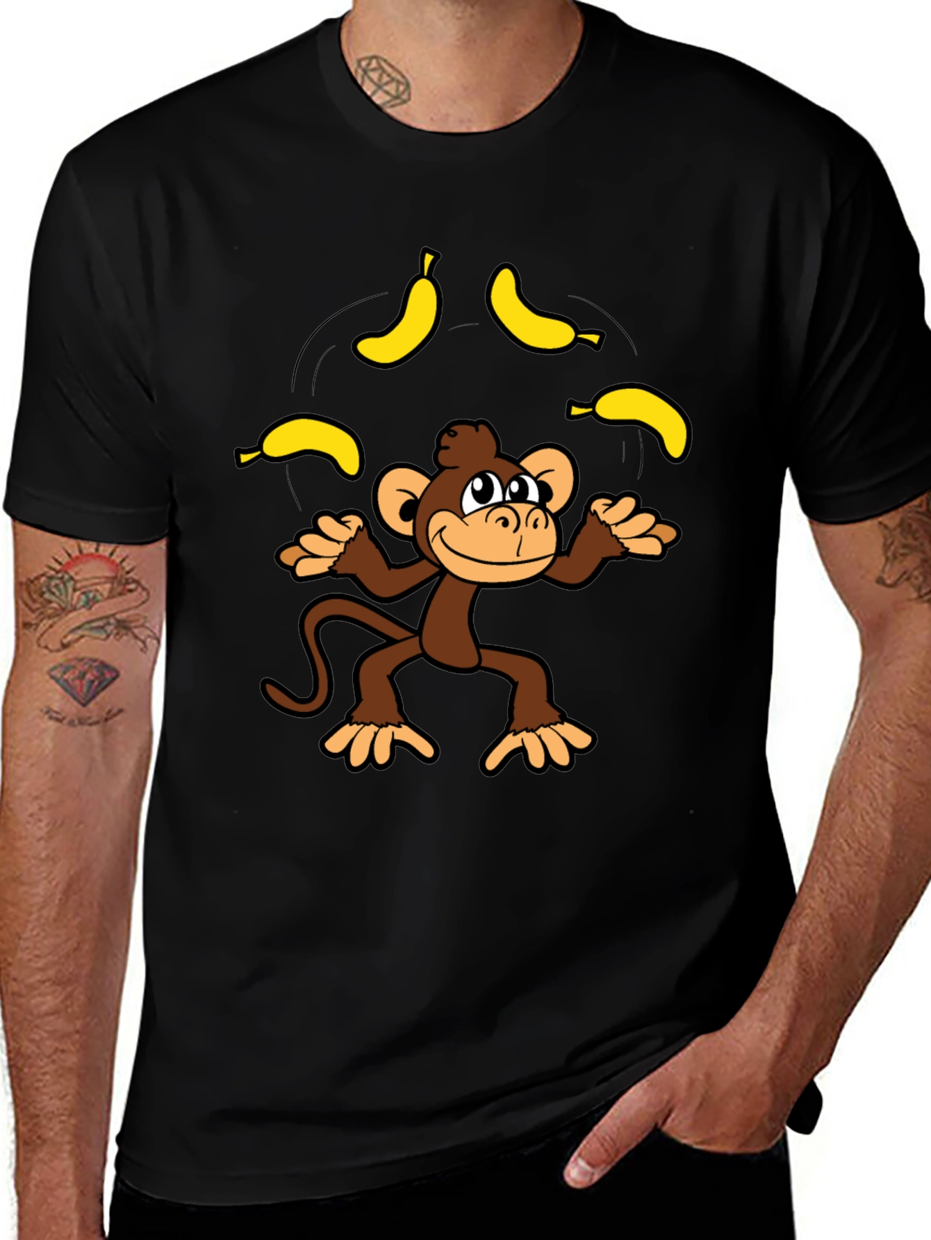 Monkey Juggling Bananas Graphic Tee
