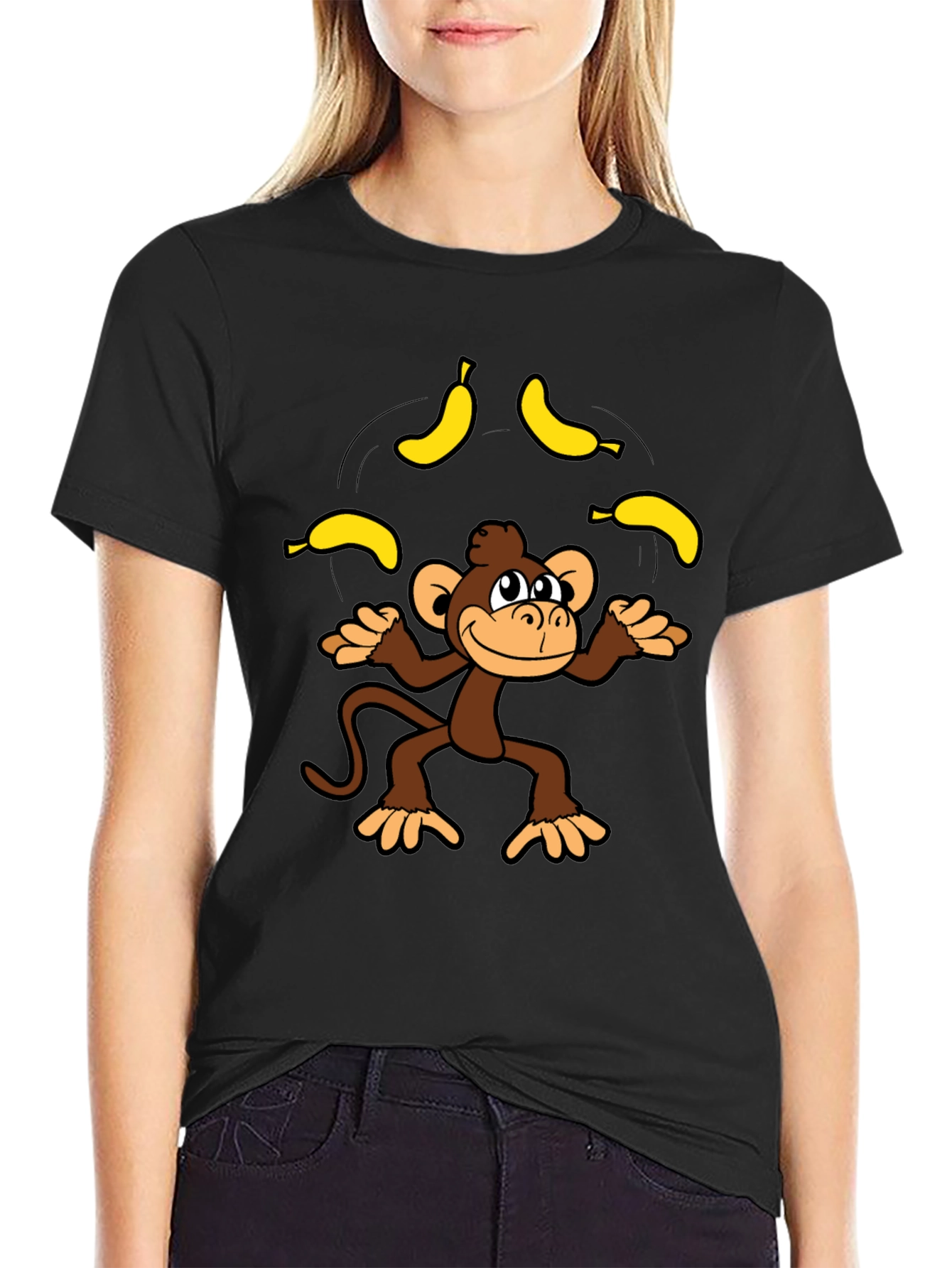 Monkey Juggling Bananas Graphic Tee