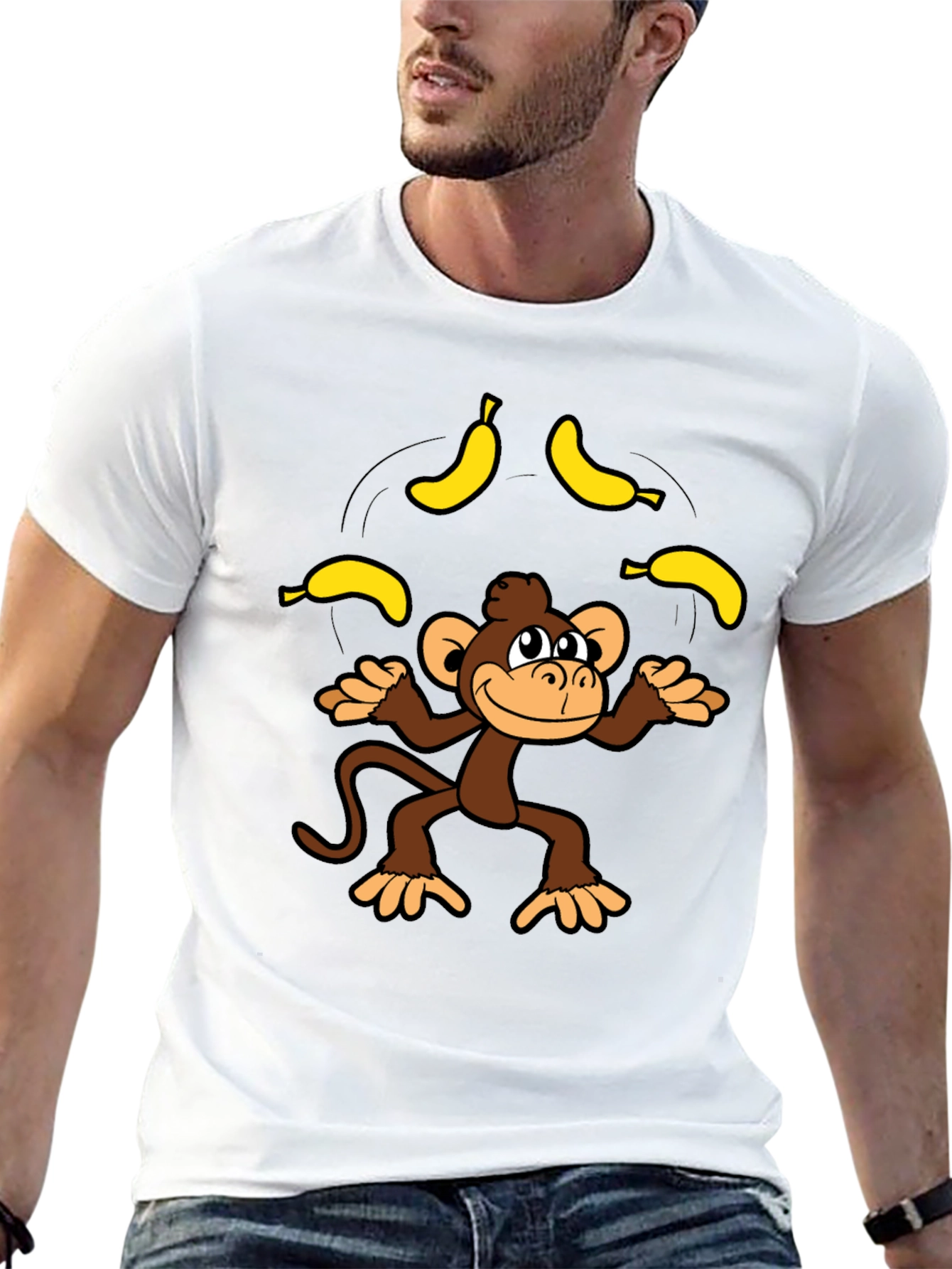 Monkey Juggling Bananas Graphic Tee
