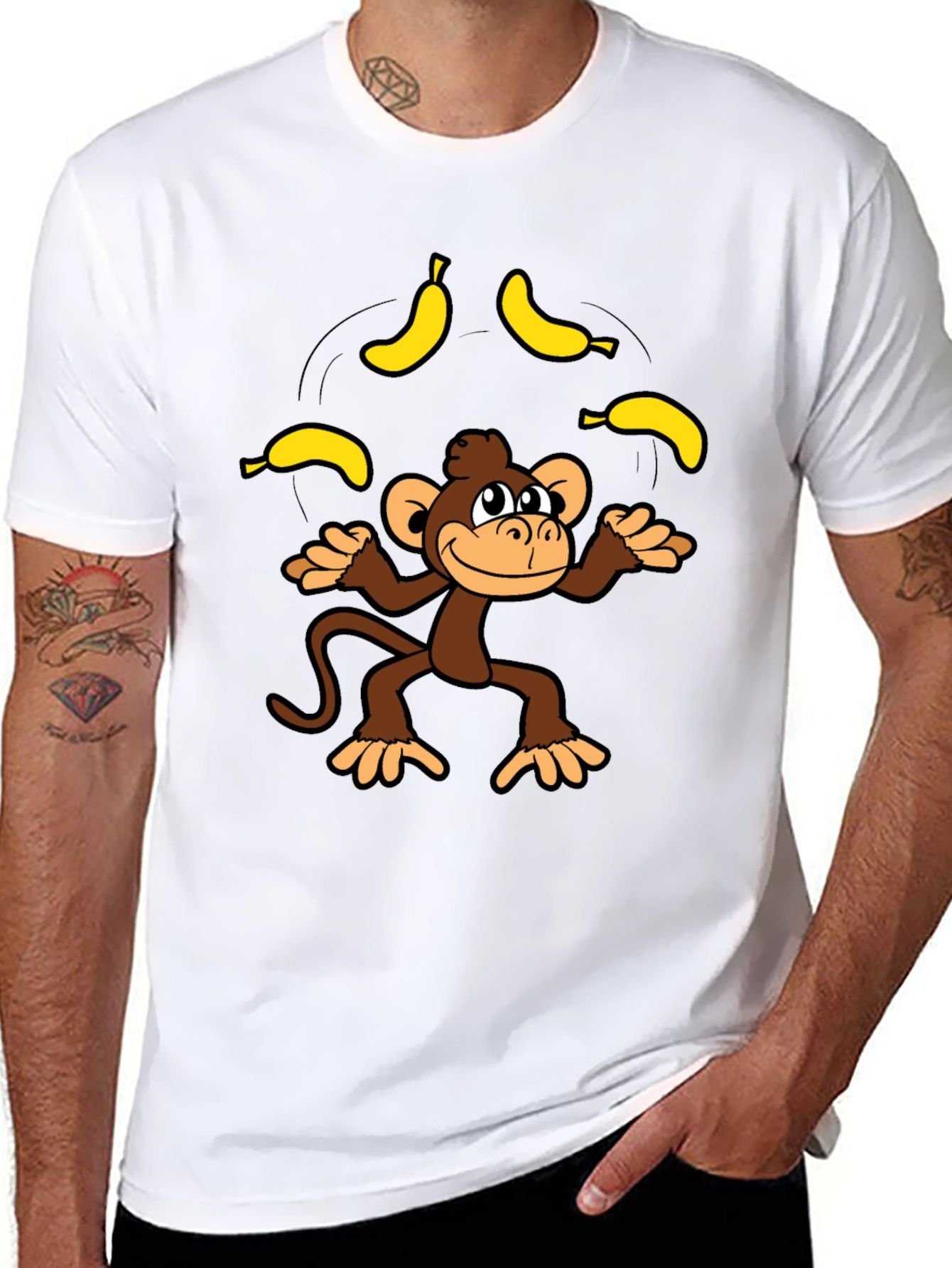 Monkey Juggling Bananas Graphic Tee