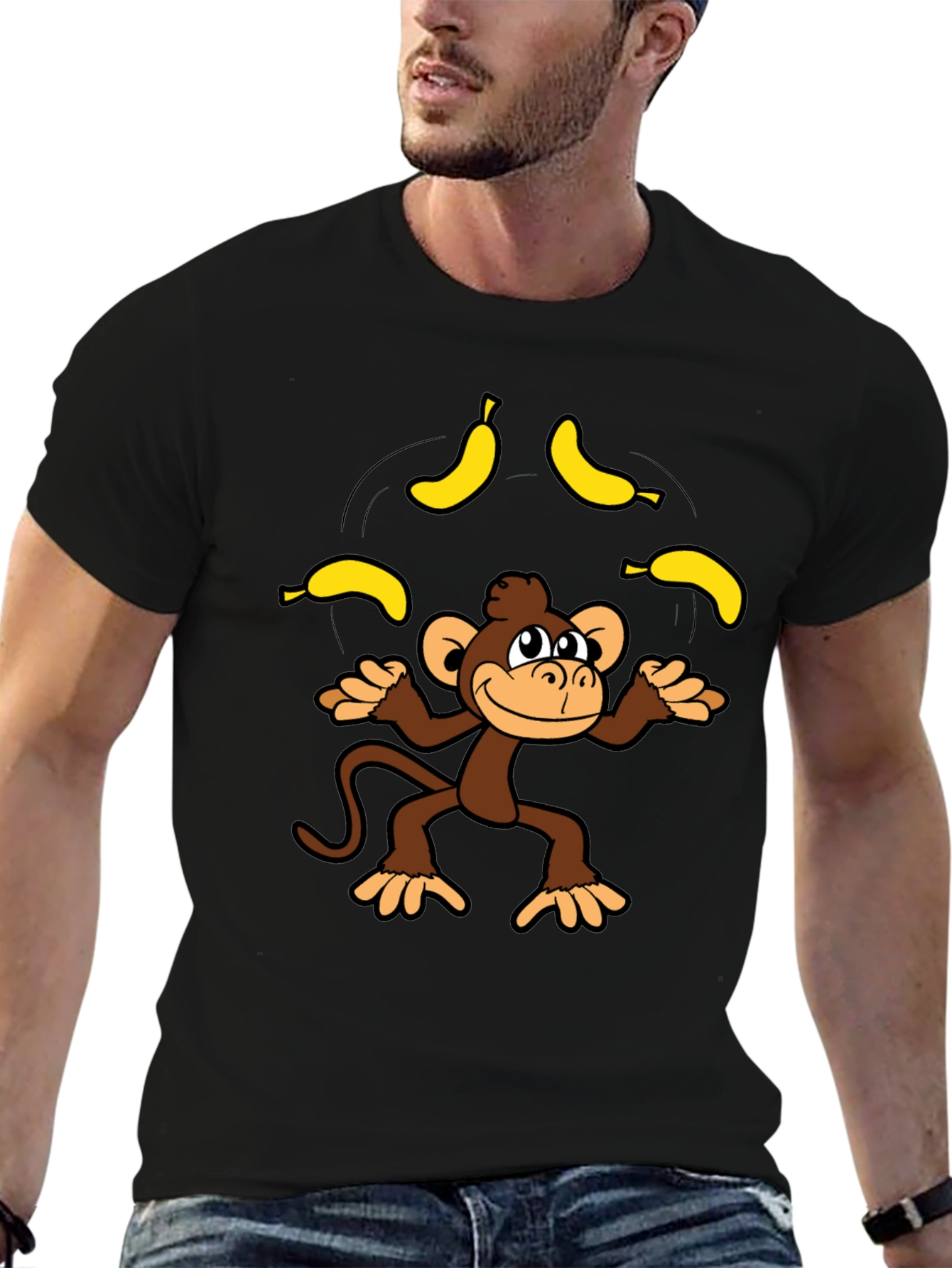 Monkey Juggling Bananas Graphic Tee