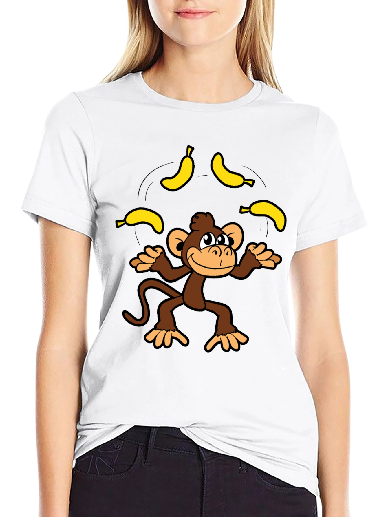 Monkey Juggling Bananas Graphic Tee
