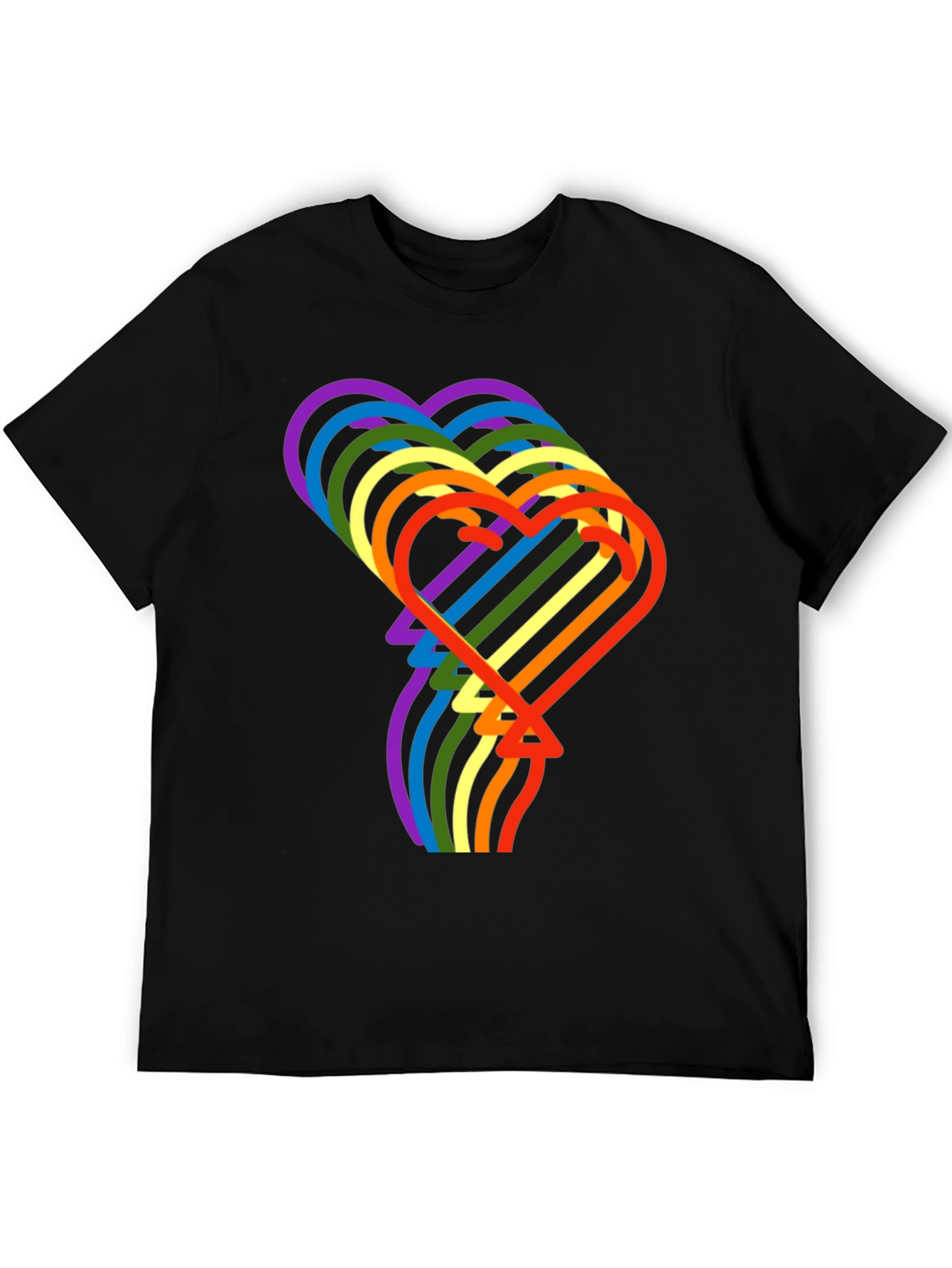 Rainbow Hearts Graphic Tee - Stylish Pride Shirt