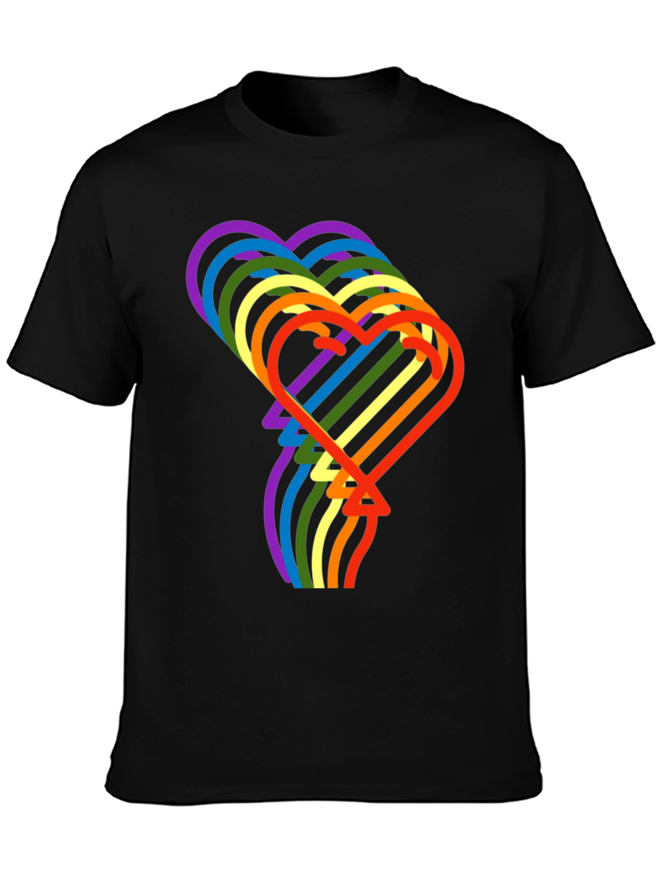 Rainbow Hearts Graphic Tee - Stylish Pride Shirt