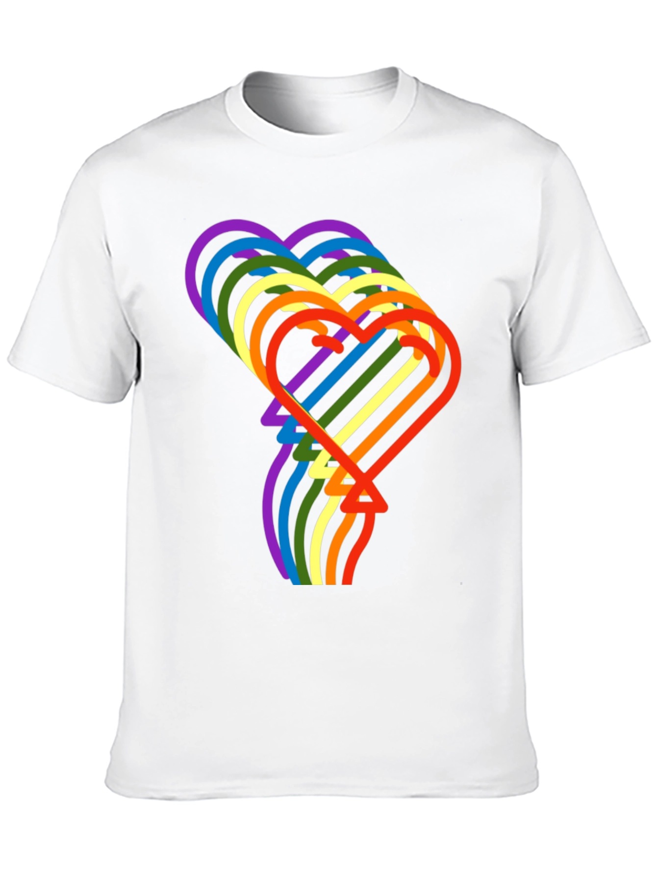 Rainbow Hearts Graphic Tee - Stylish Pride Shirt
