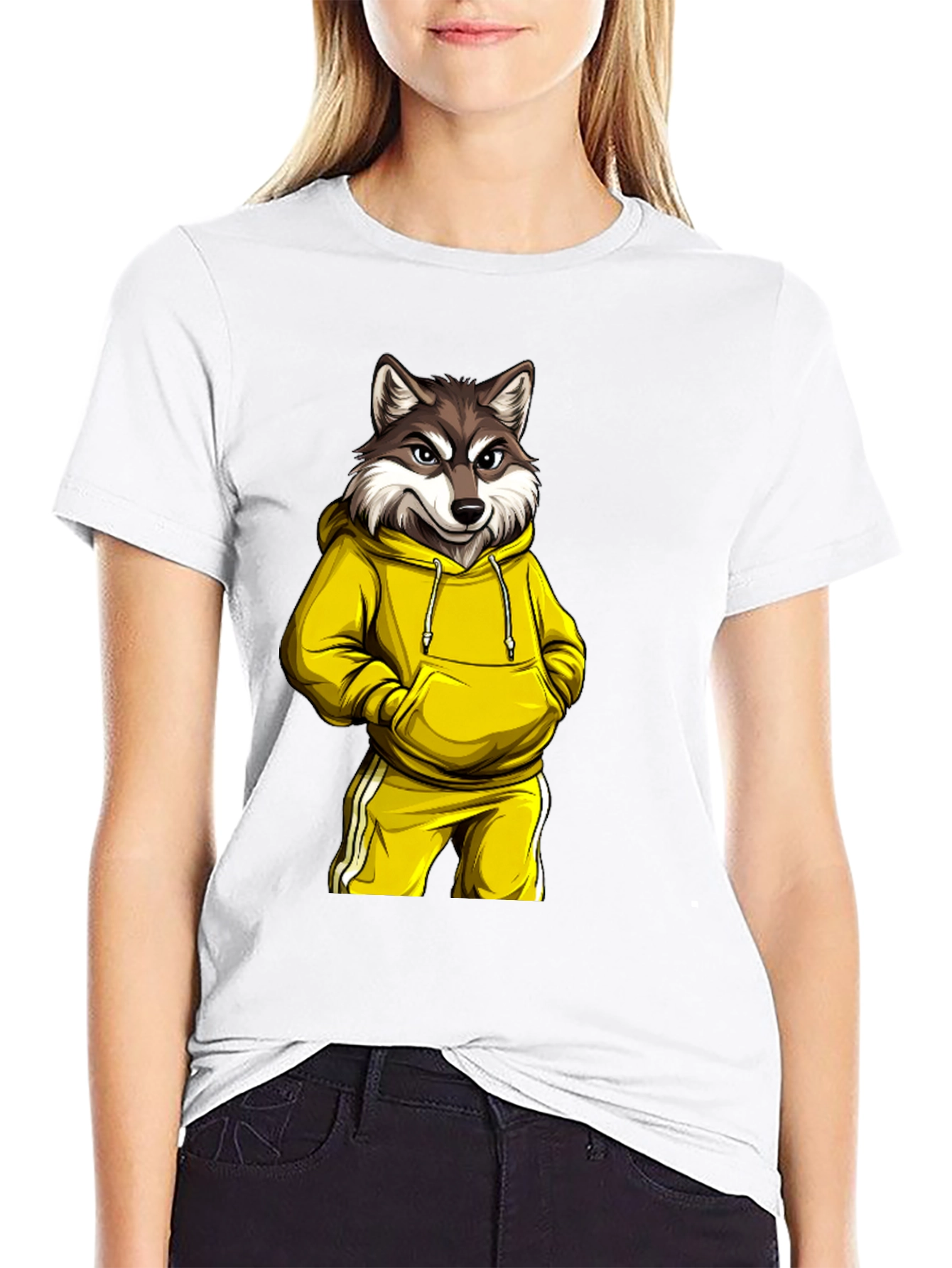 Wolf in Hoodie Graphic Tee