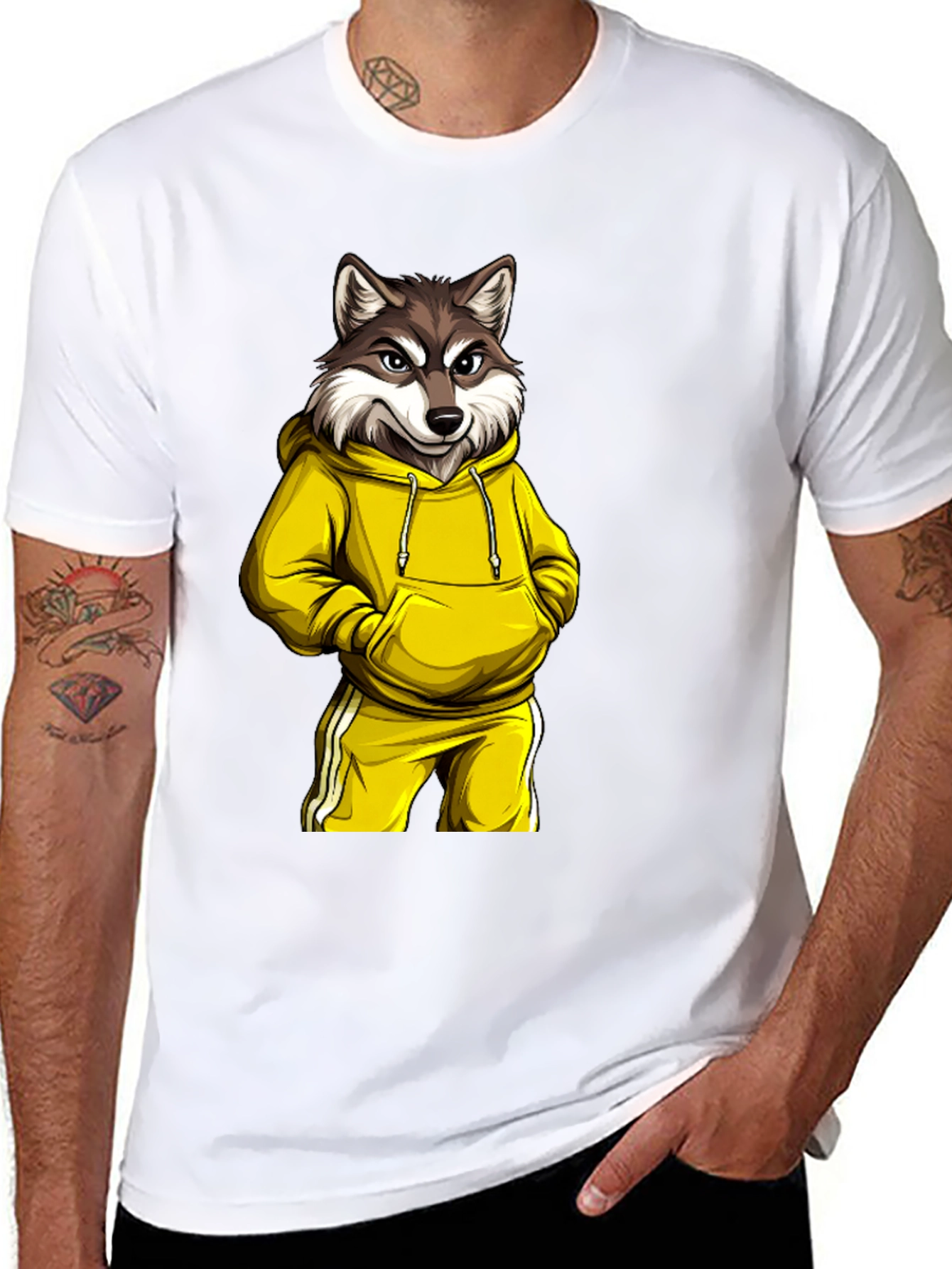 Wolf in Hoodie Graphic Tee