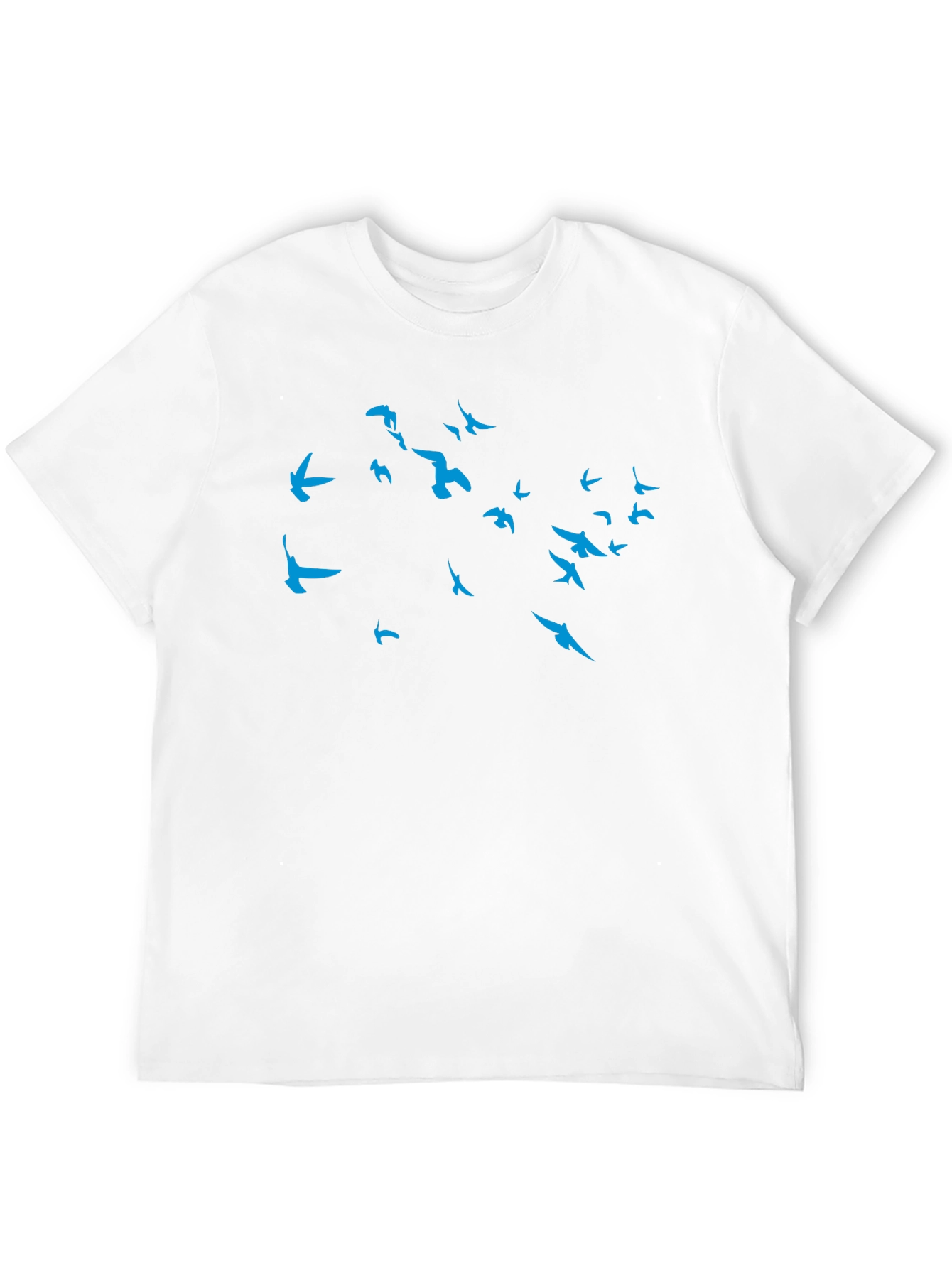 Mens Black T-Shirt with Blue Bird Design