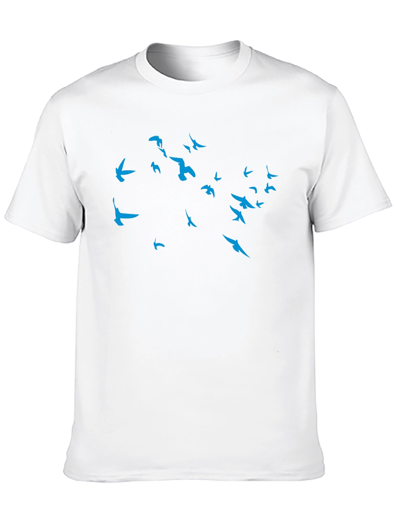 Mens Black T-Shirt with Blue Bird Design