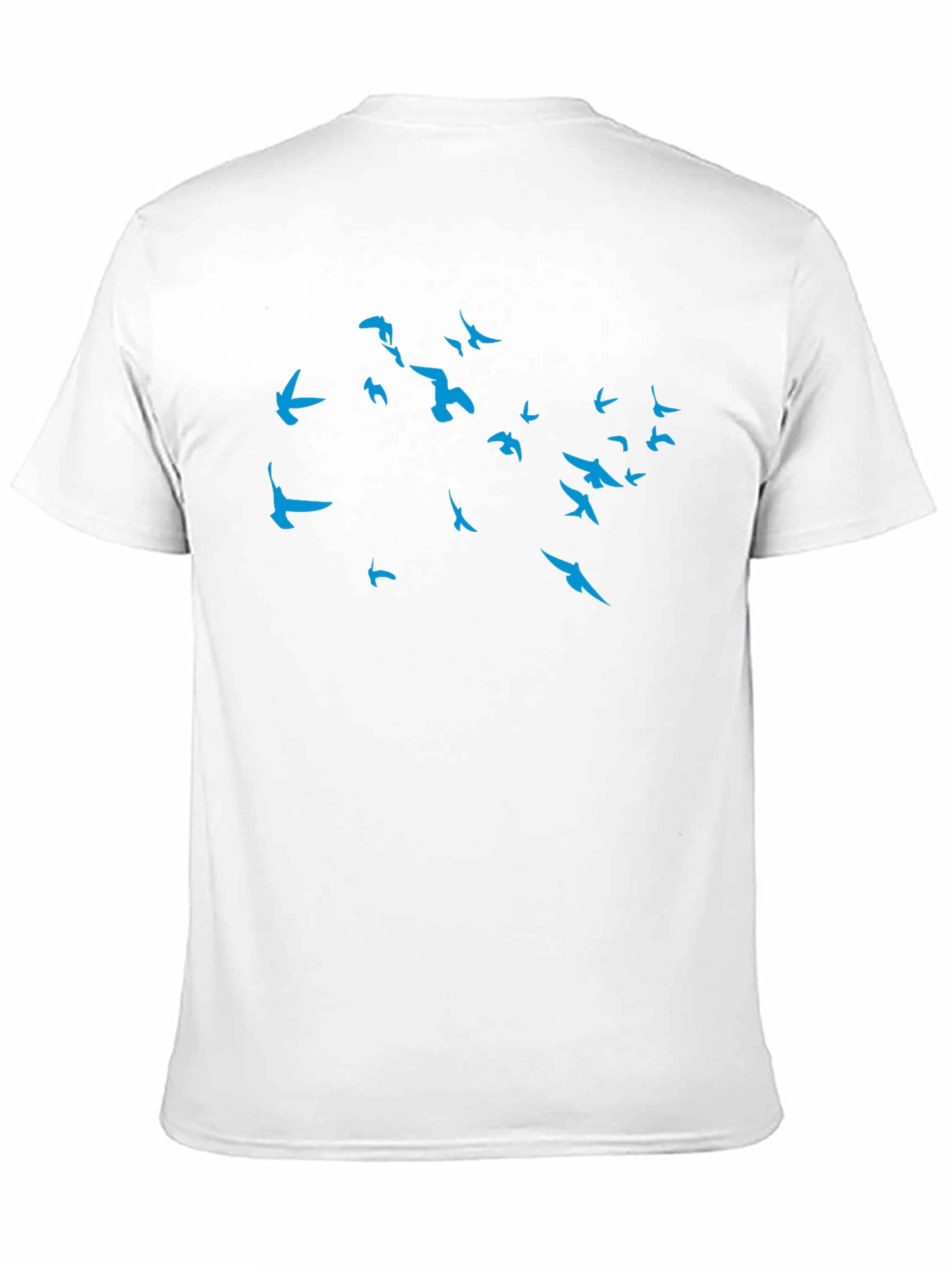Mens Black T-Shirt with Blue Bird Design