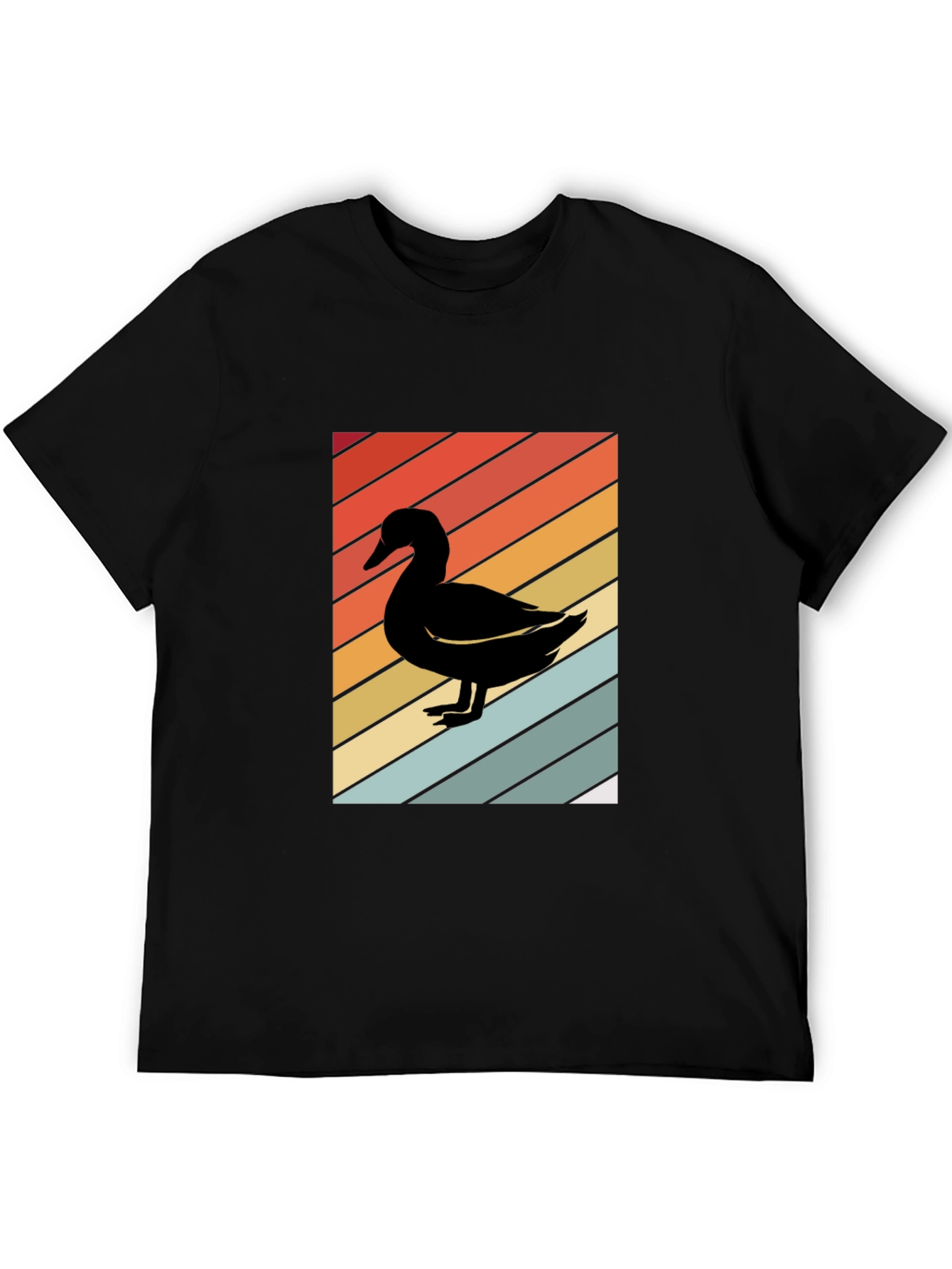 Retro Duck Graphic Black T-Shirt