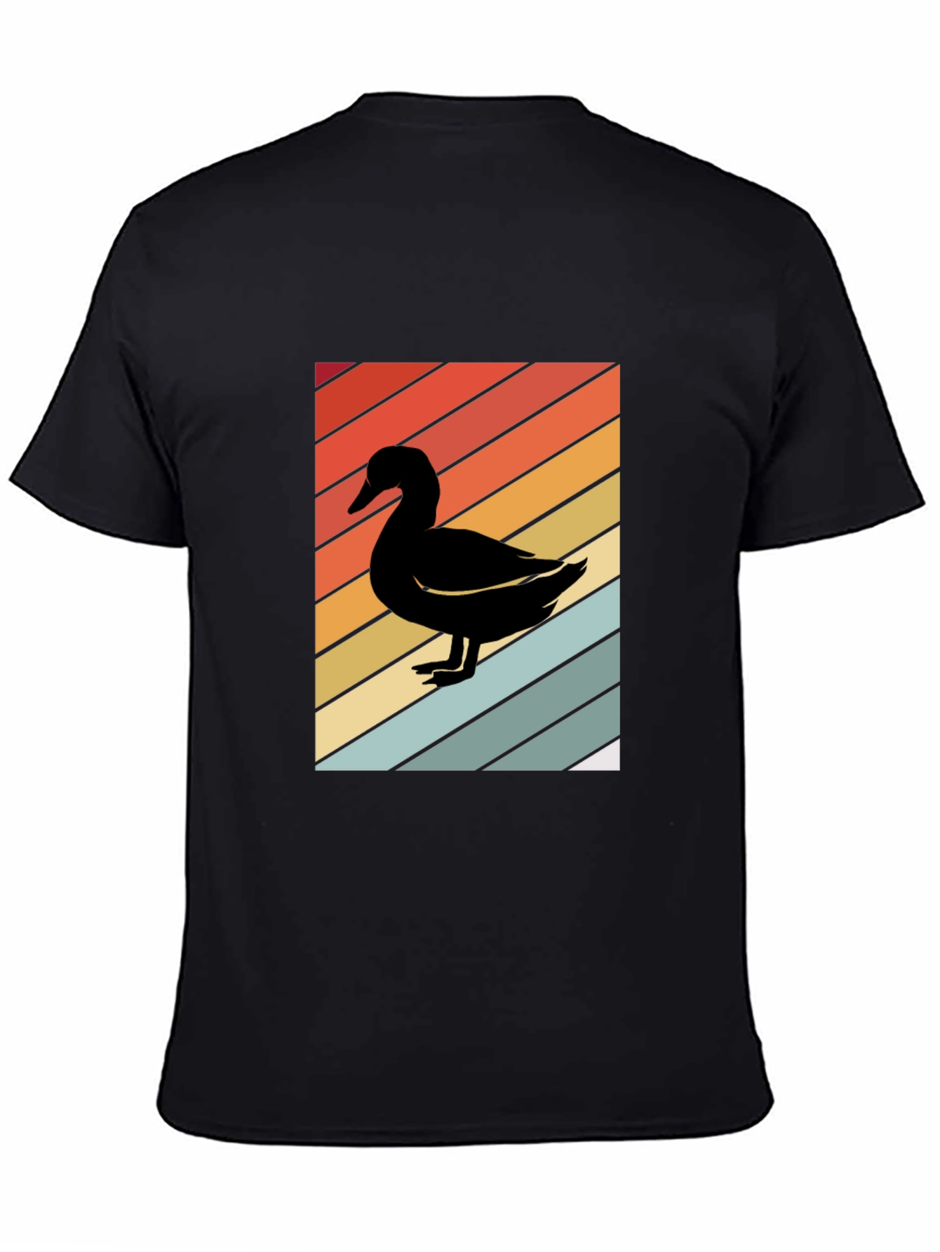 Retro Duck Graphic Black T-Shirt