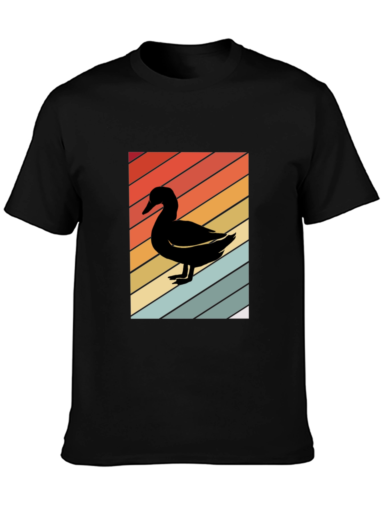 Retro Duck Graphic Black T-Shirt