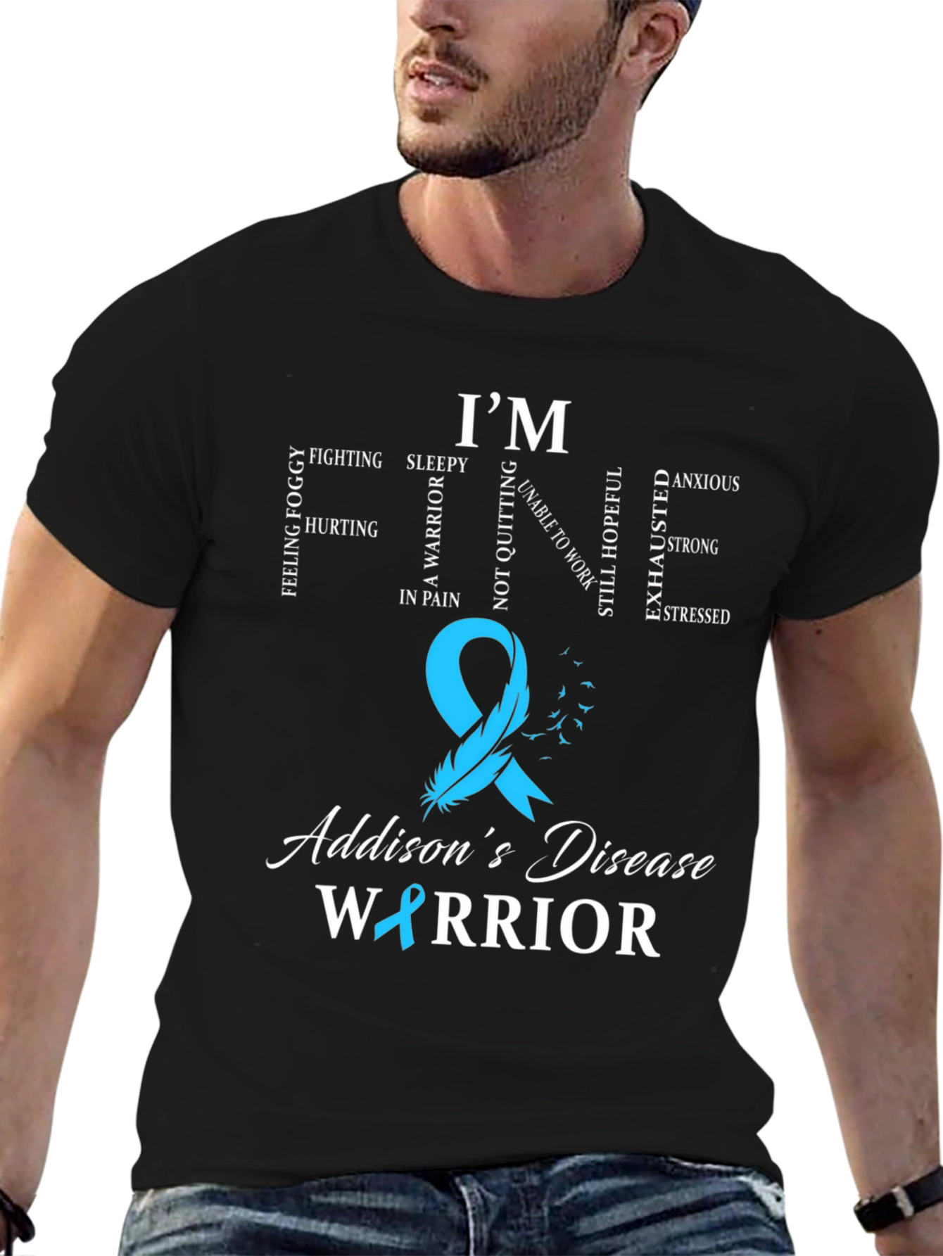 Addisons Disease Warrior T-Shirt - Teal Ribbon Awareness