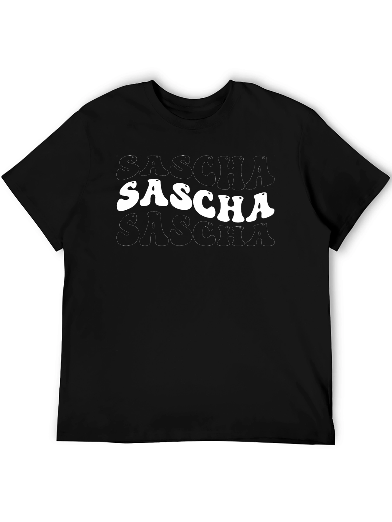 Sascha Retro T-Shirt - Black Cotton Tee