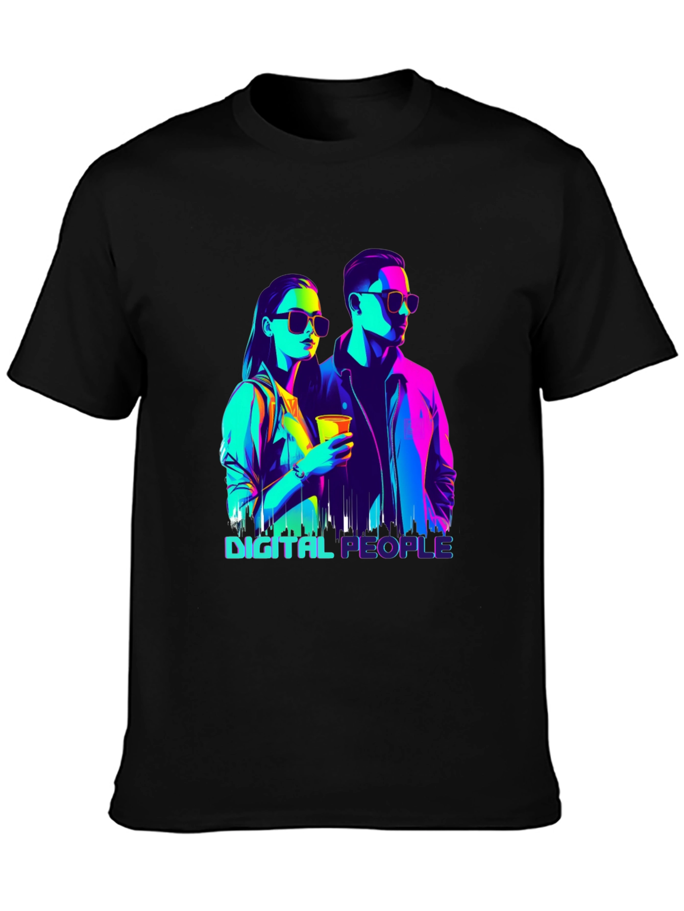 Digital People Graphic Tee - Black T-Shirt