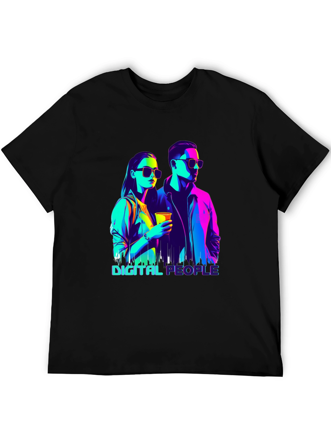 Digital People Graphic Tee - Black T-Shirt