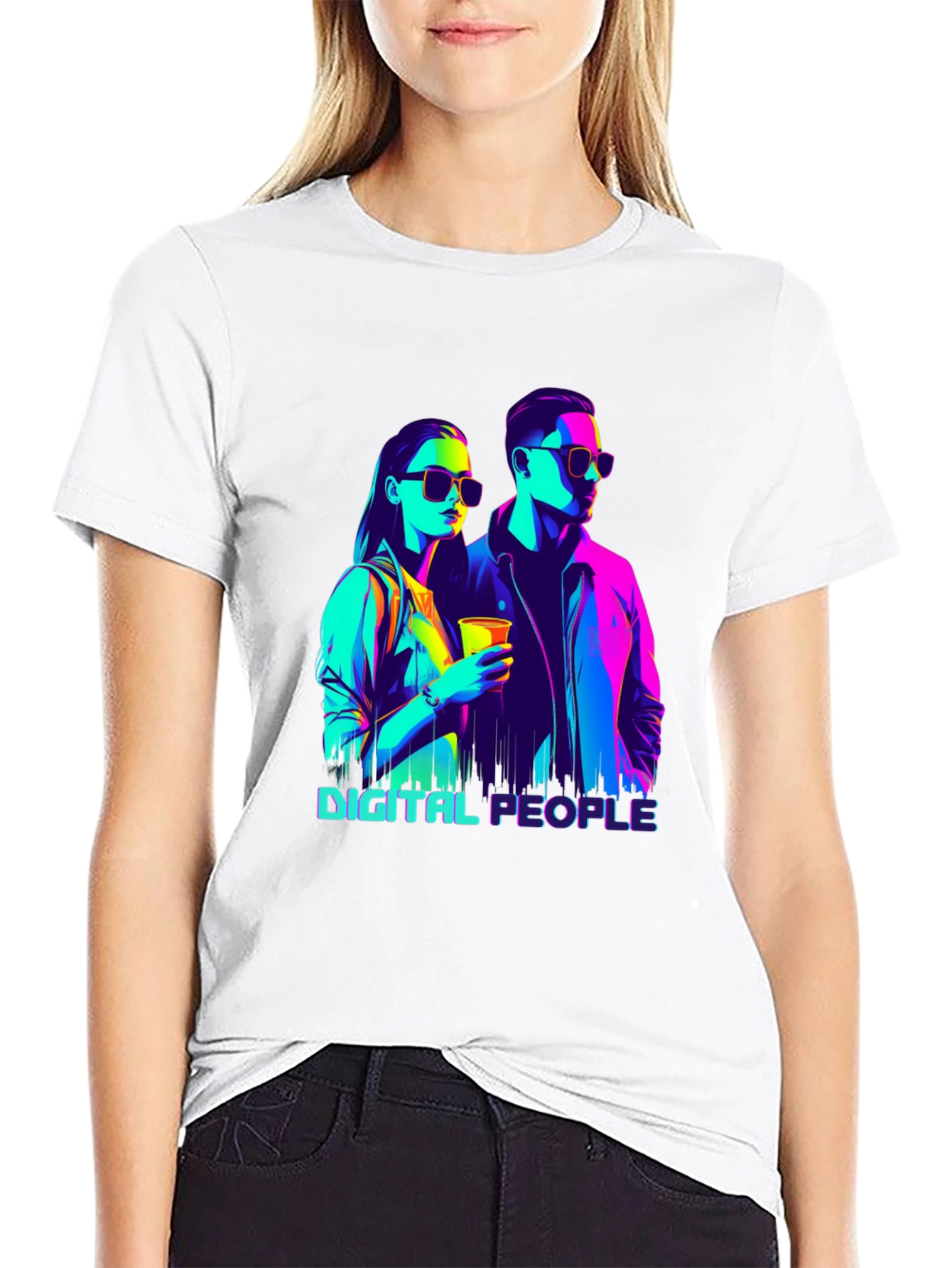 Digital People Graphic Tee - Black T-Shirt