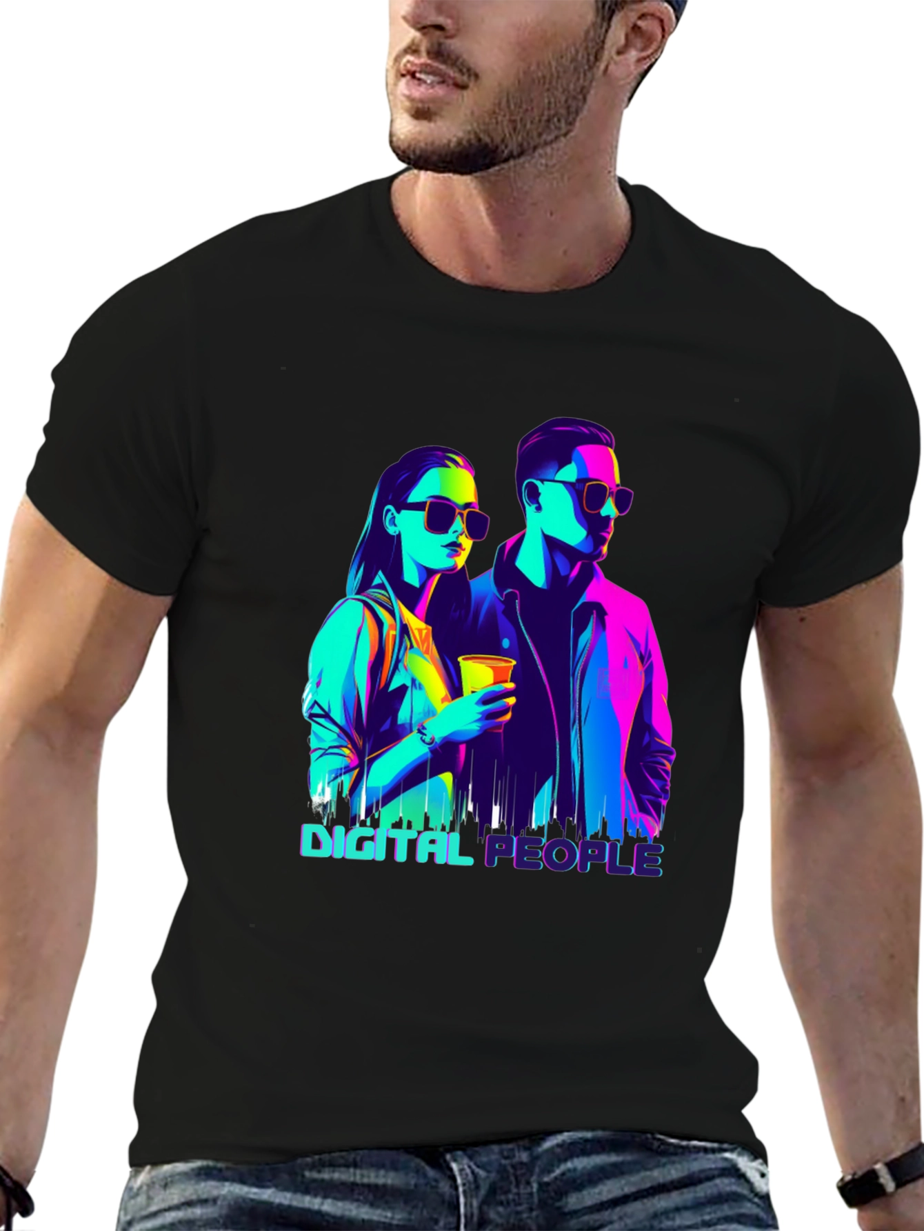 Digital People Graphic Tee - Black T-Shirt