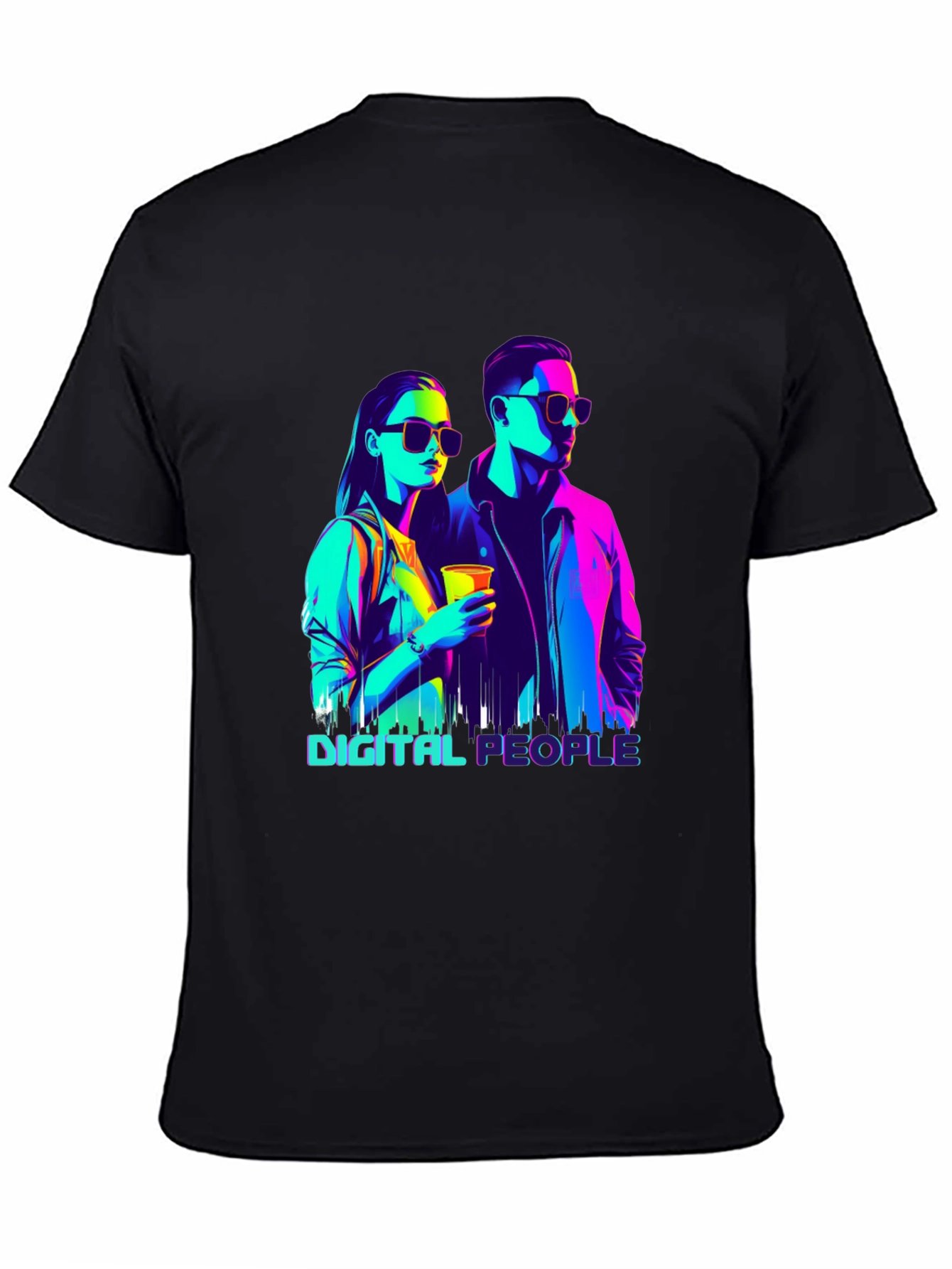 Digital People Graphic Tee - Black T-Shirt