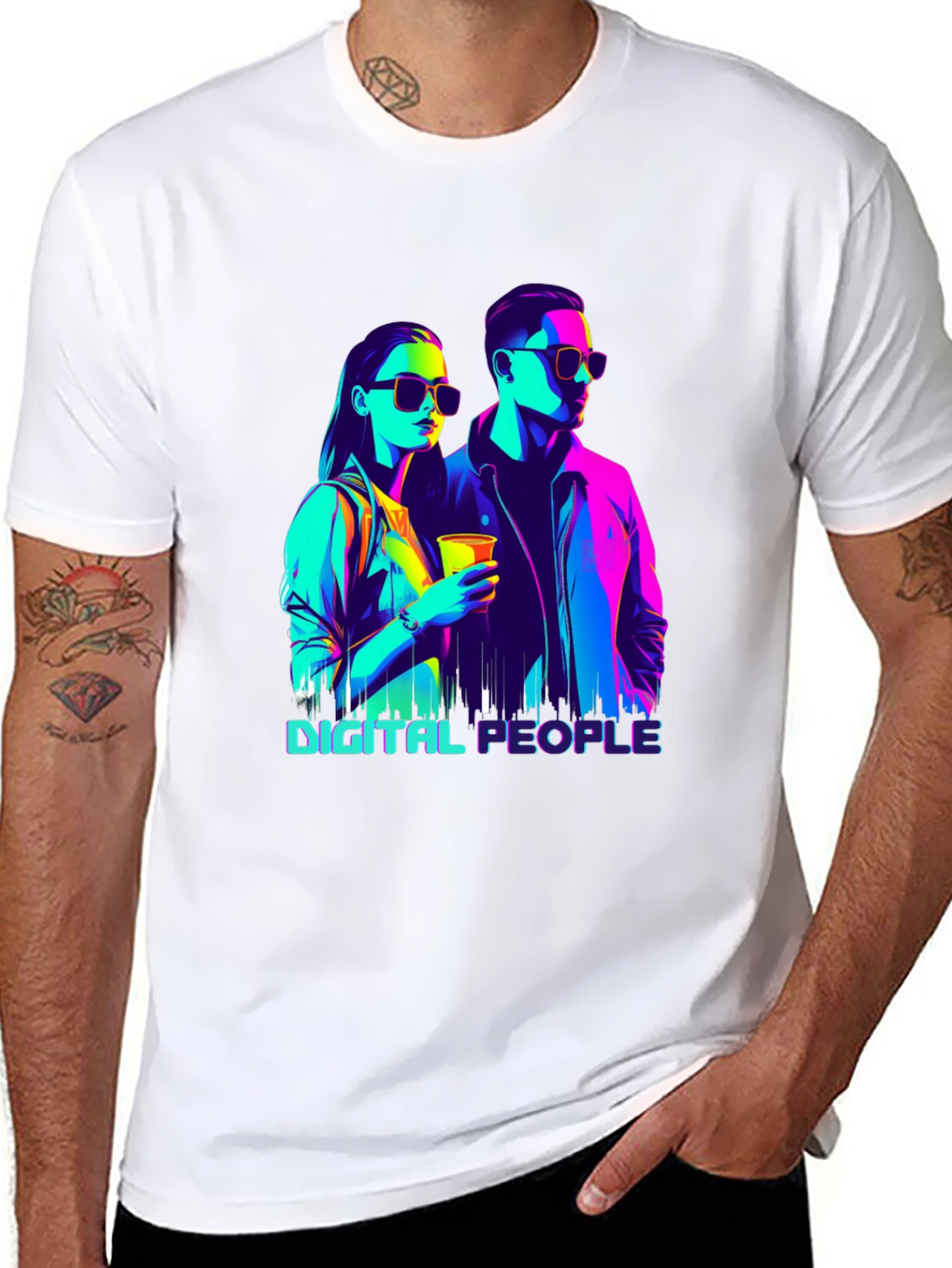 Digital People Graphic Tee - Black T-Shirt
