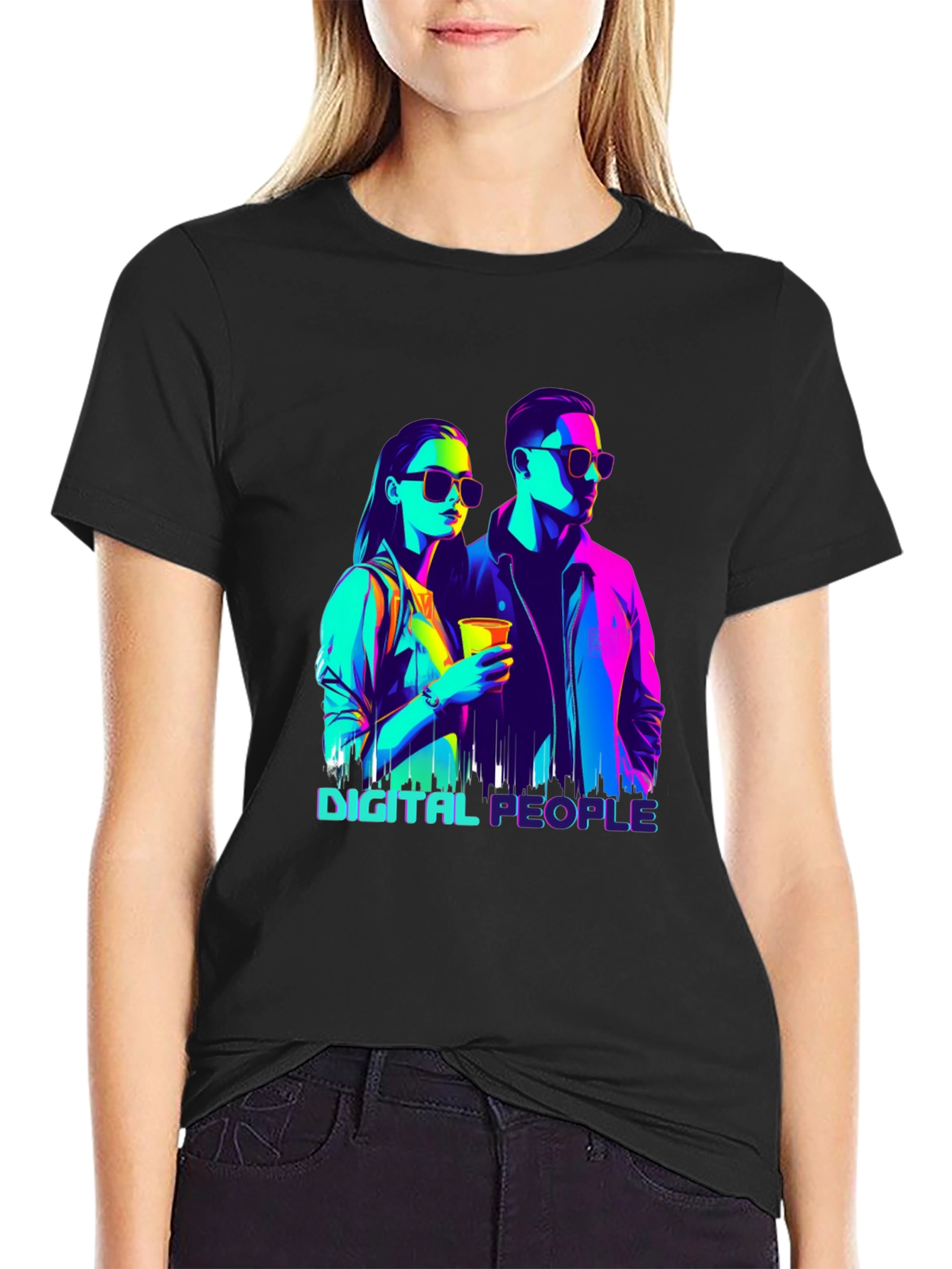 Digital People Graphic Tee - Black T-Shirt