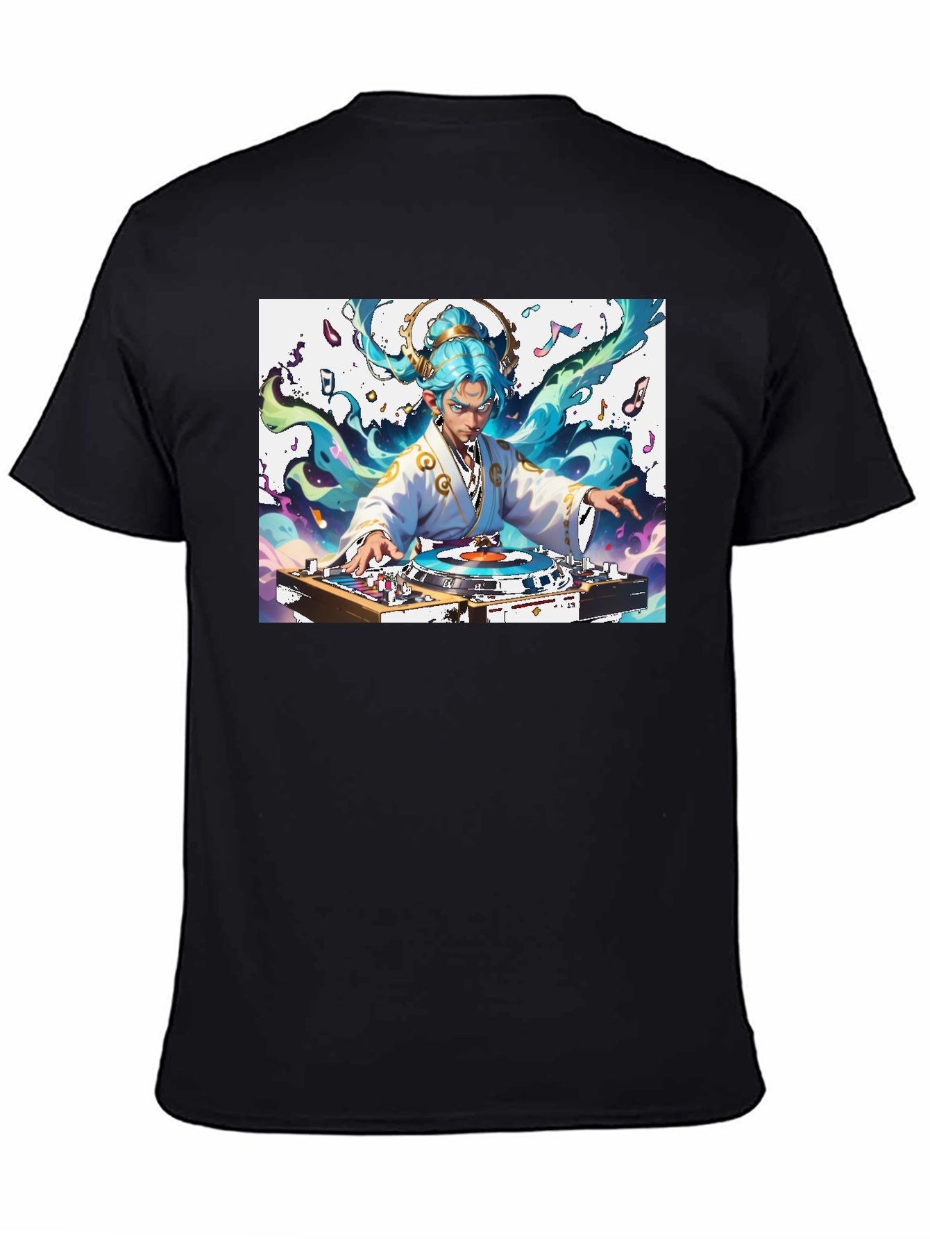 DJ Anime Art T-Shirt - Black Graphic Tee