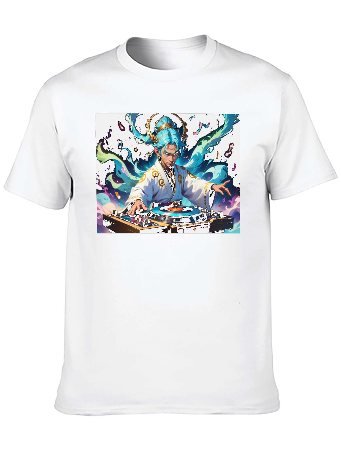 DJ Anime Art T-Shirt - Black Graphic Tee