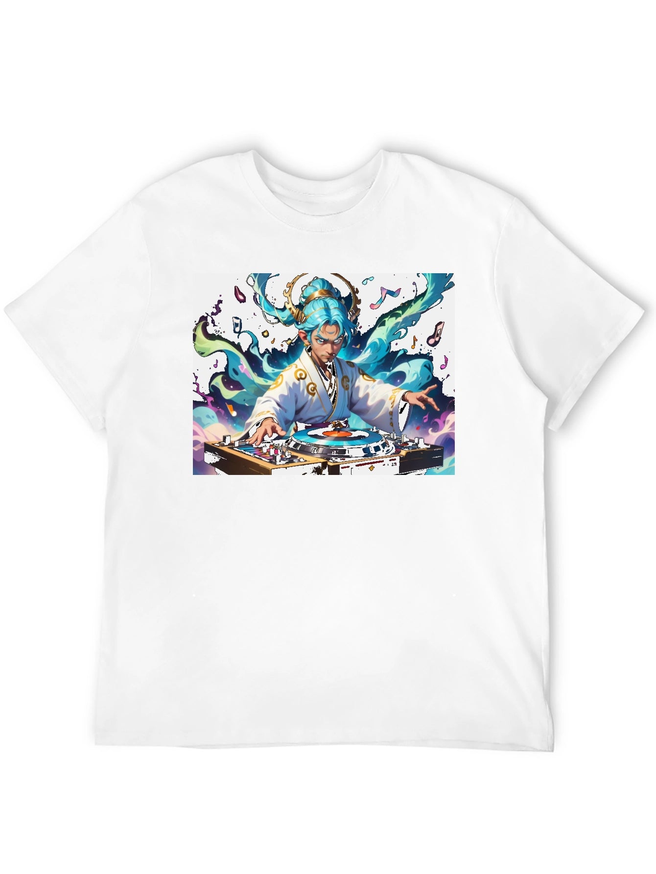 DJ Anime Art T-Shirt - Black Graphic Tee