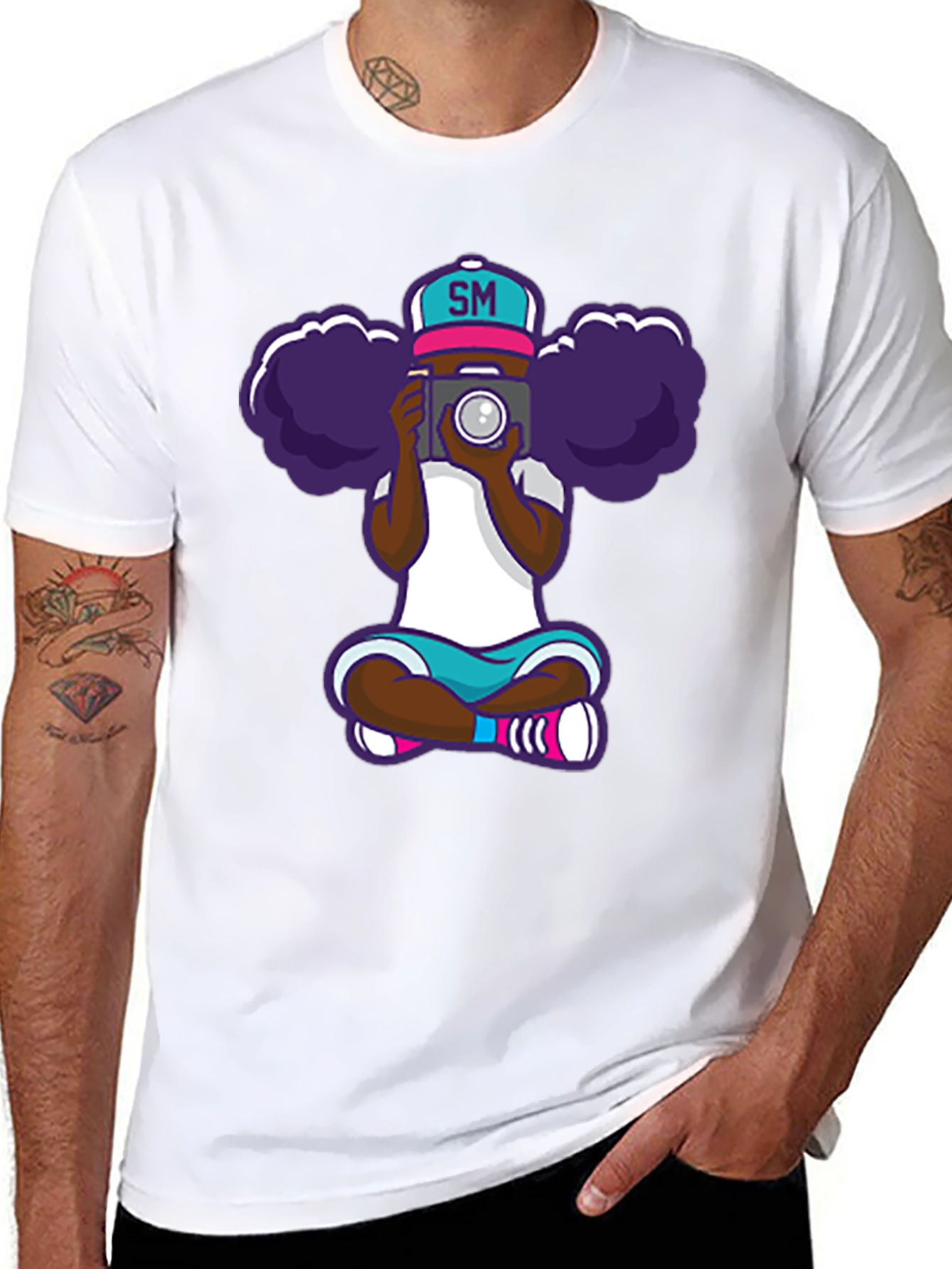 Cartoon Photographer Graphic T-Shirt