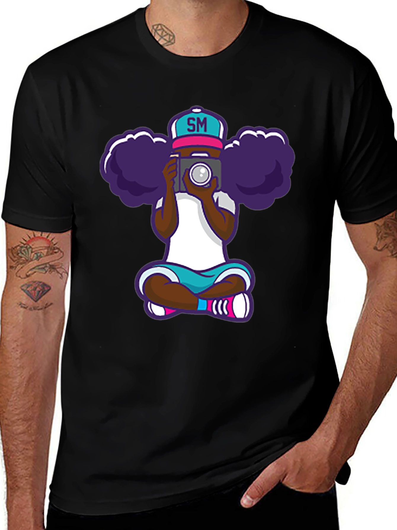 Cartoon Photographer Graphic T-Shirt