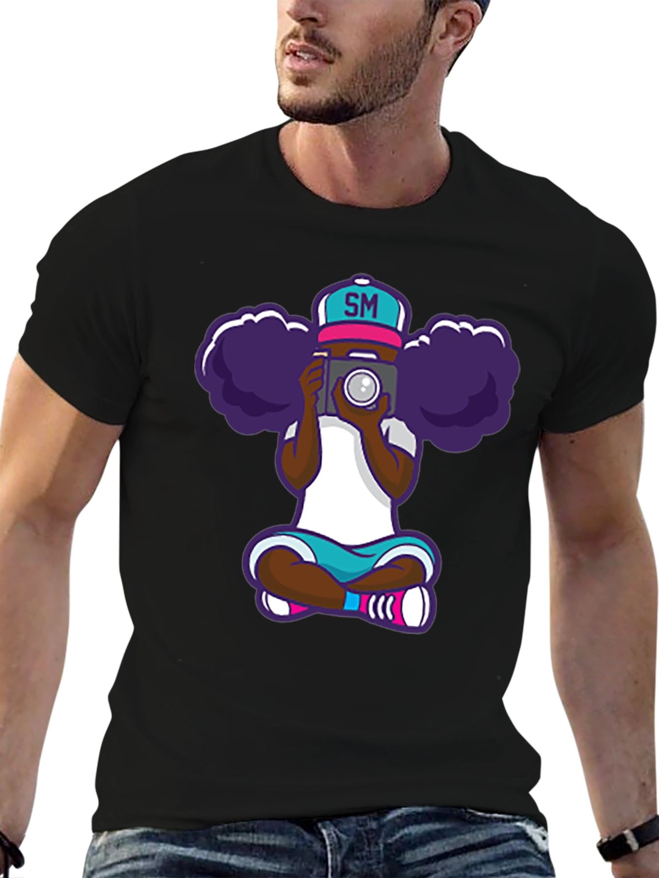 Cartoon Photographer Graphic T-Shirt
