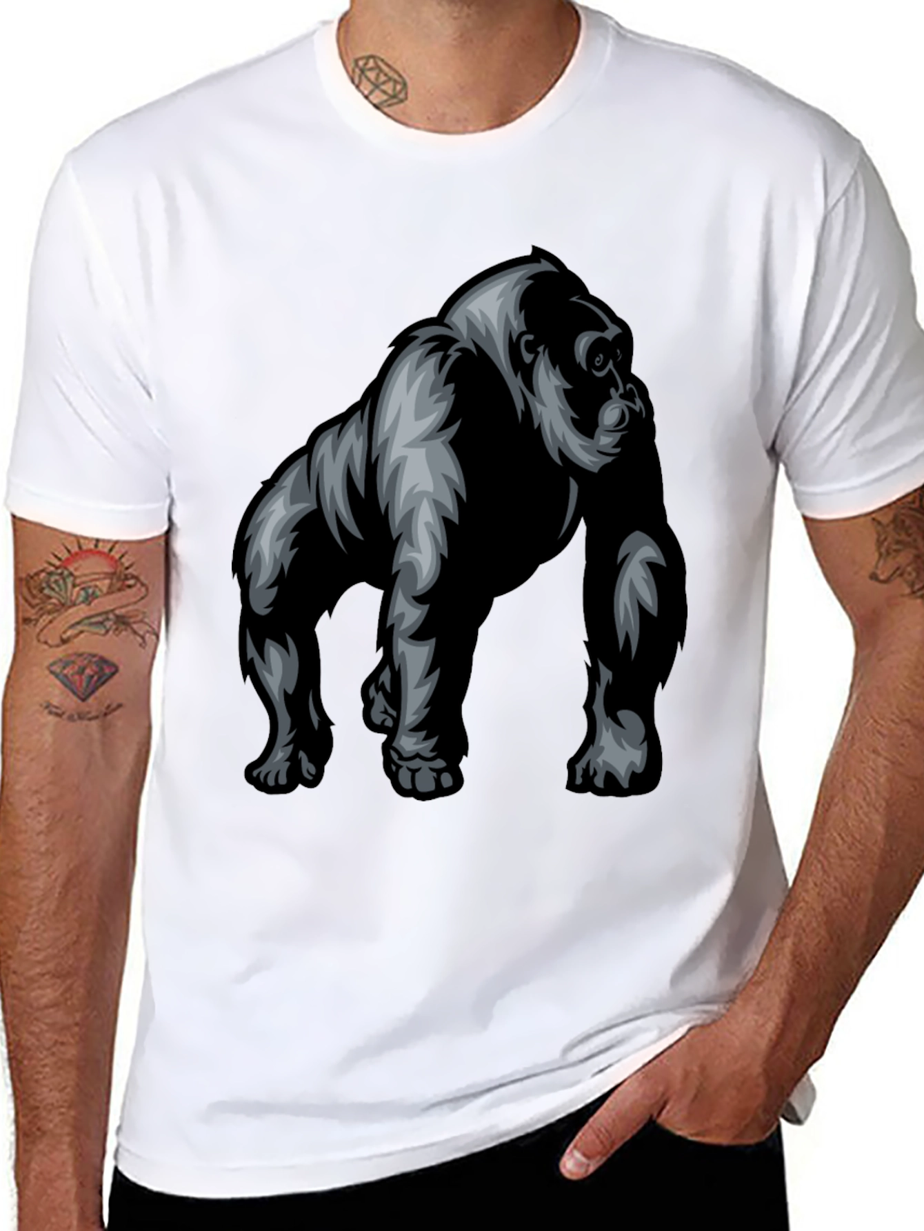 Cool Gorilla Graphic Black T-Shirt for Men