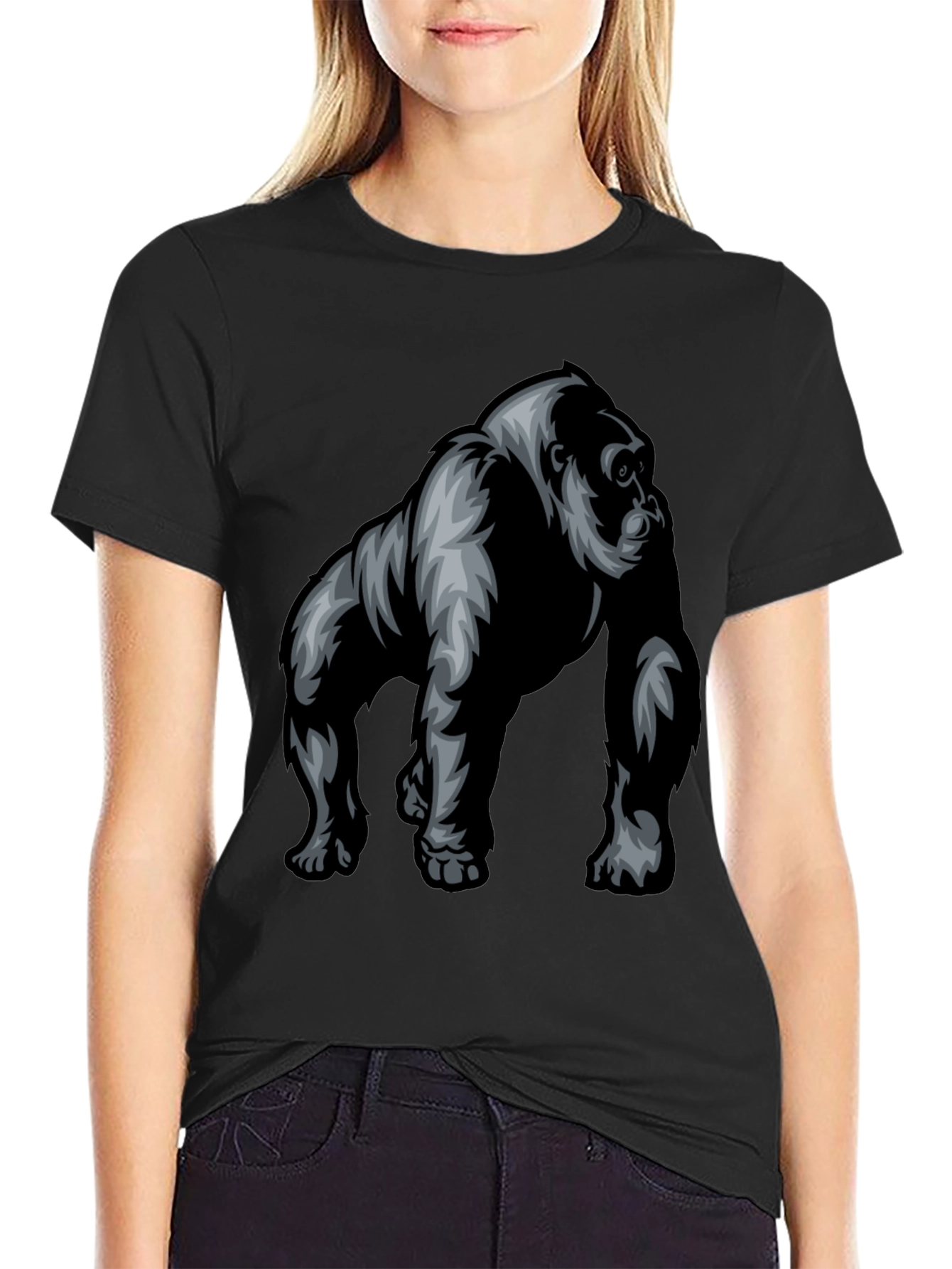 Cool Gorilla Graphic Black T-Shirt for Men
